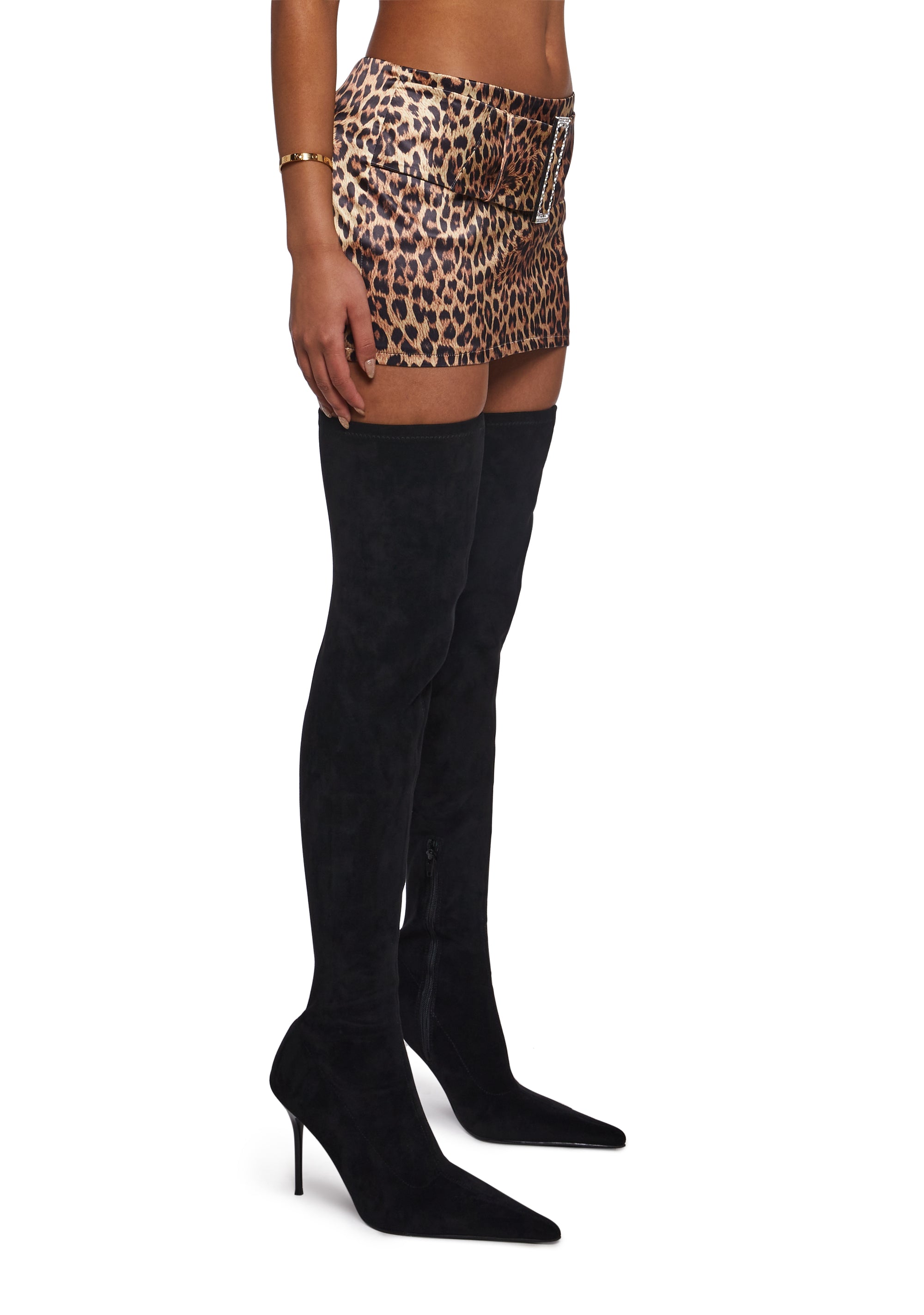 Secret Sigh Leopard Satin Skirt - Image 3