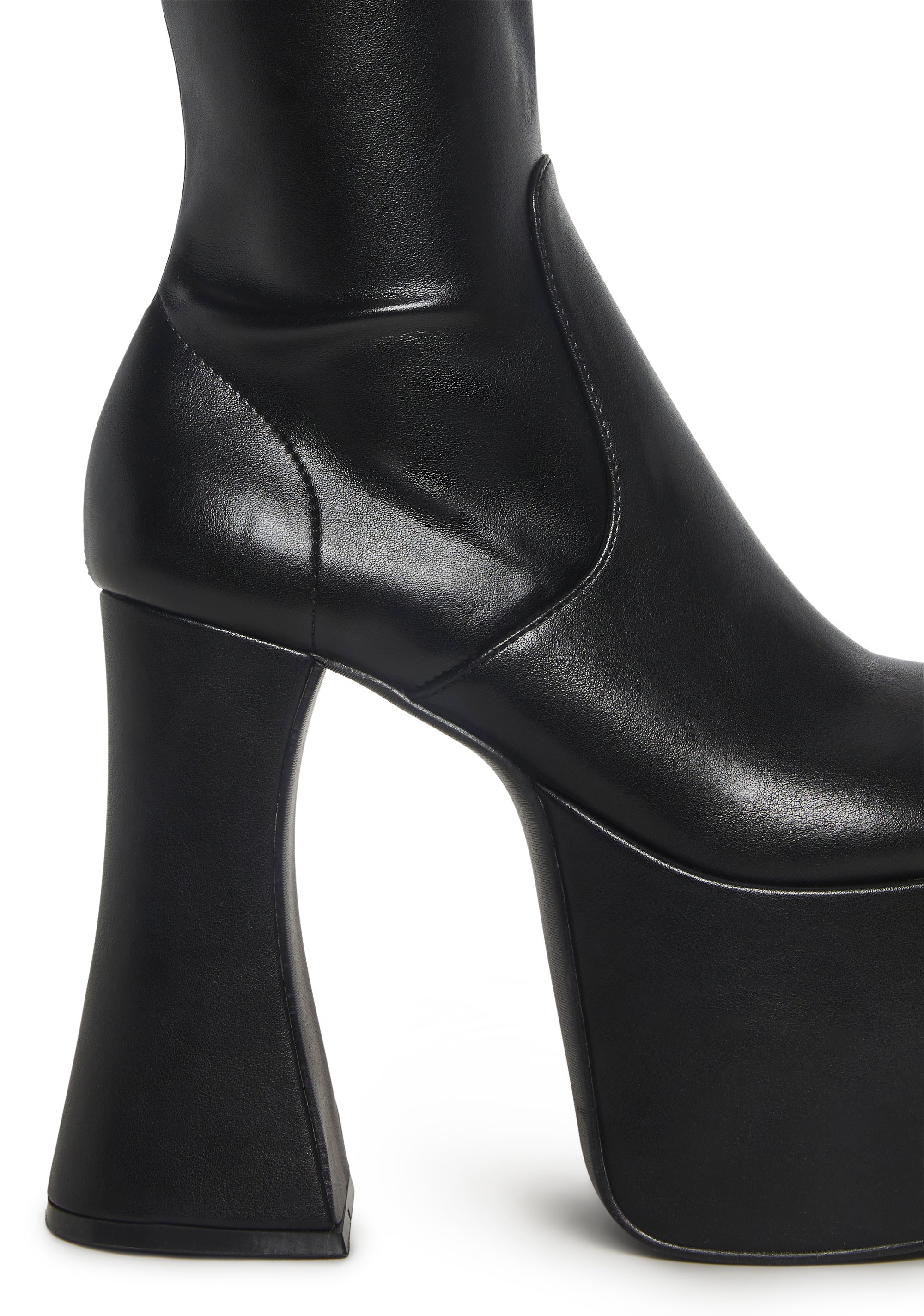 Alternative view of Retro Party Stretch Boots - Black