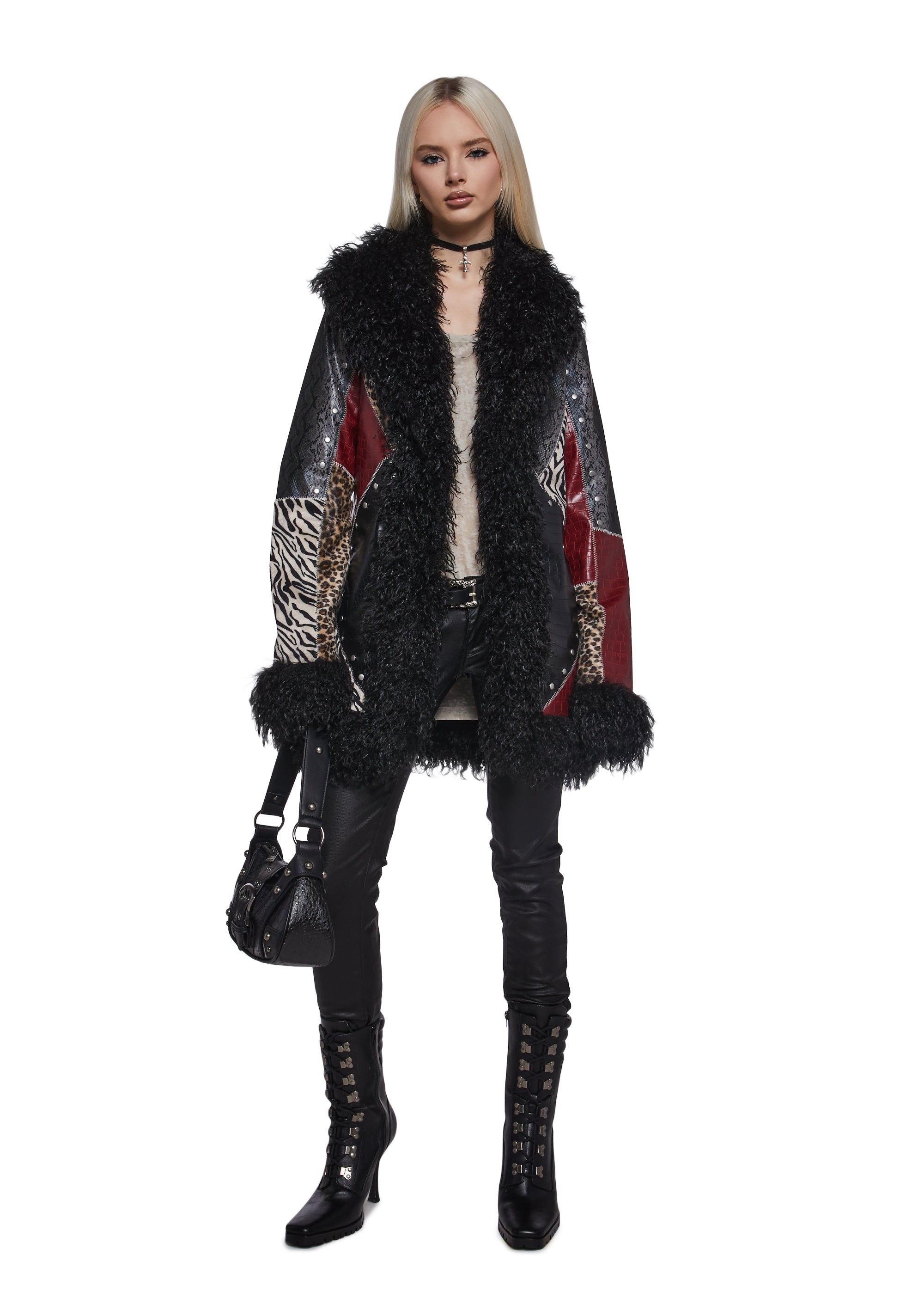Alternative view of Savage Ways Patchwork Coat