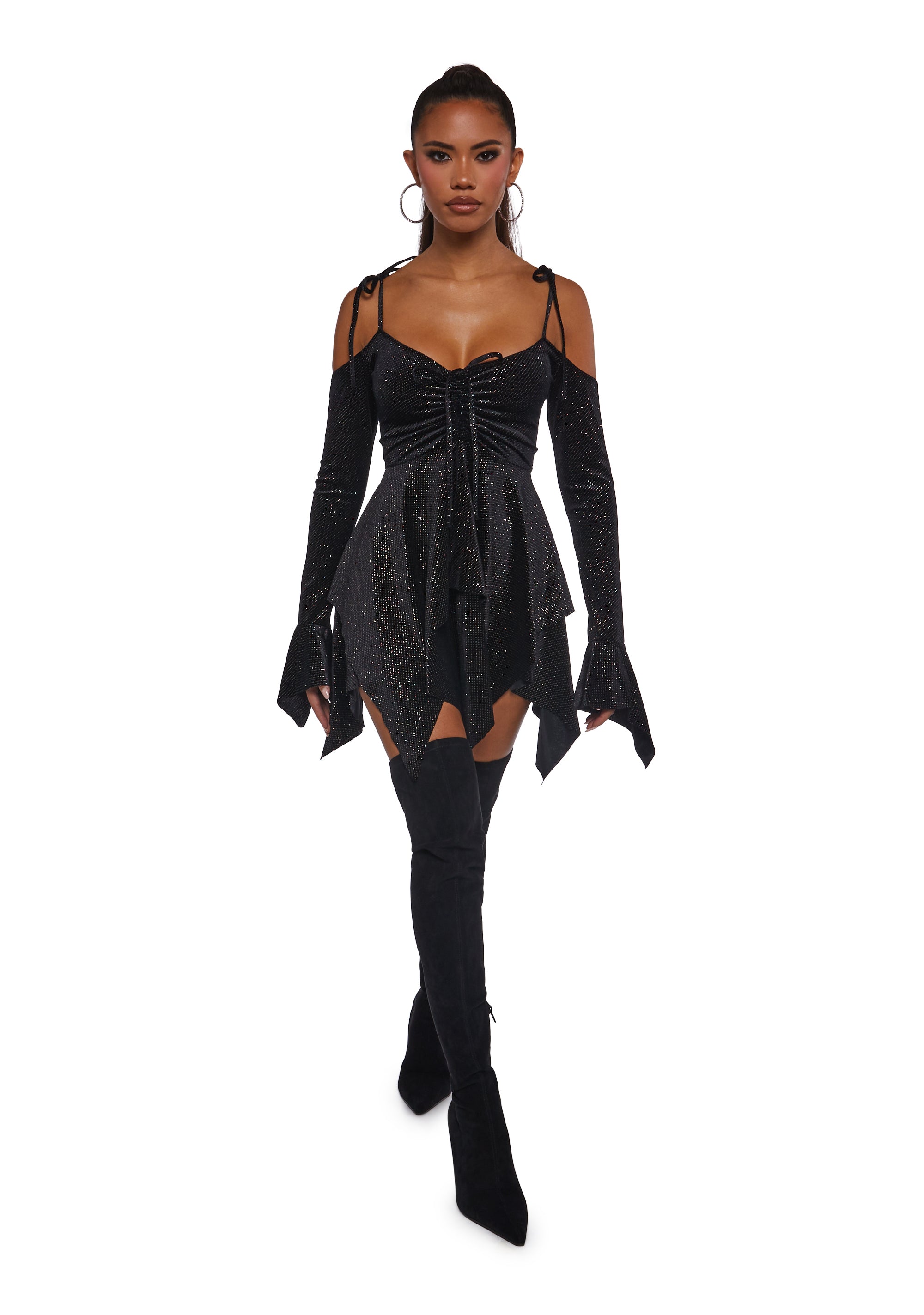 F Is For Fairies® Handkerchief Dress - Glitter Velour - Image 2