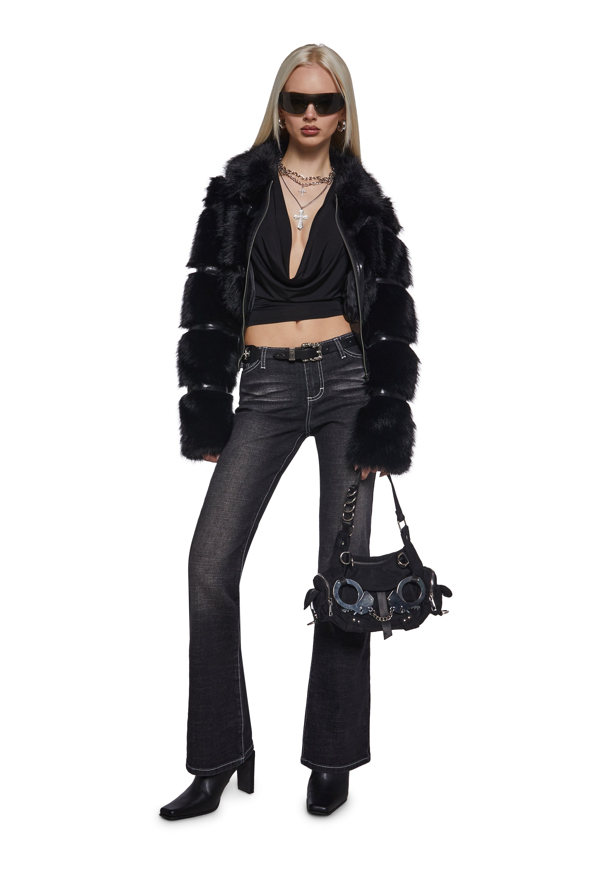 Elle Low Rise Jeans - Black - Image 2