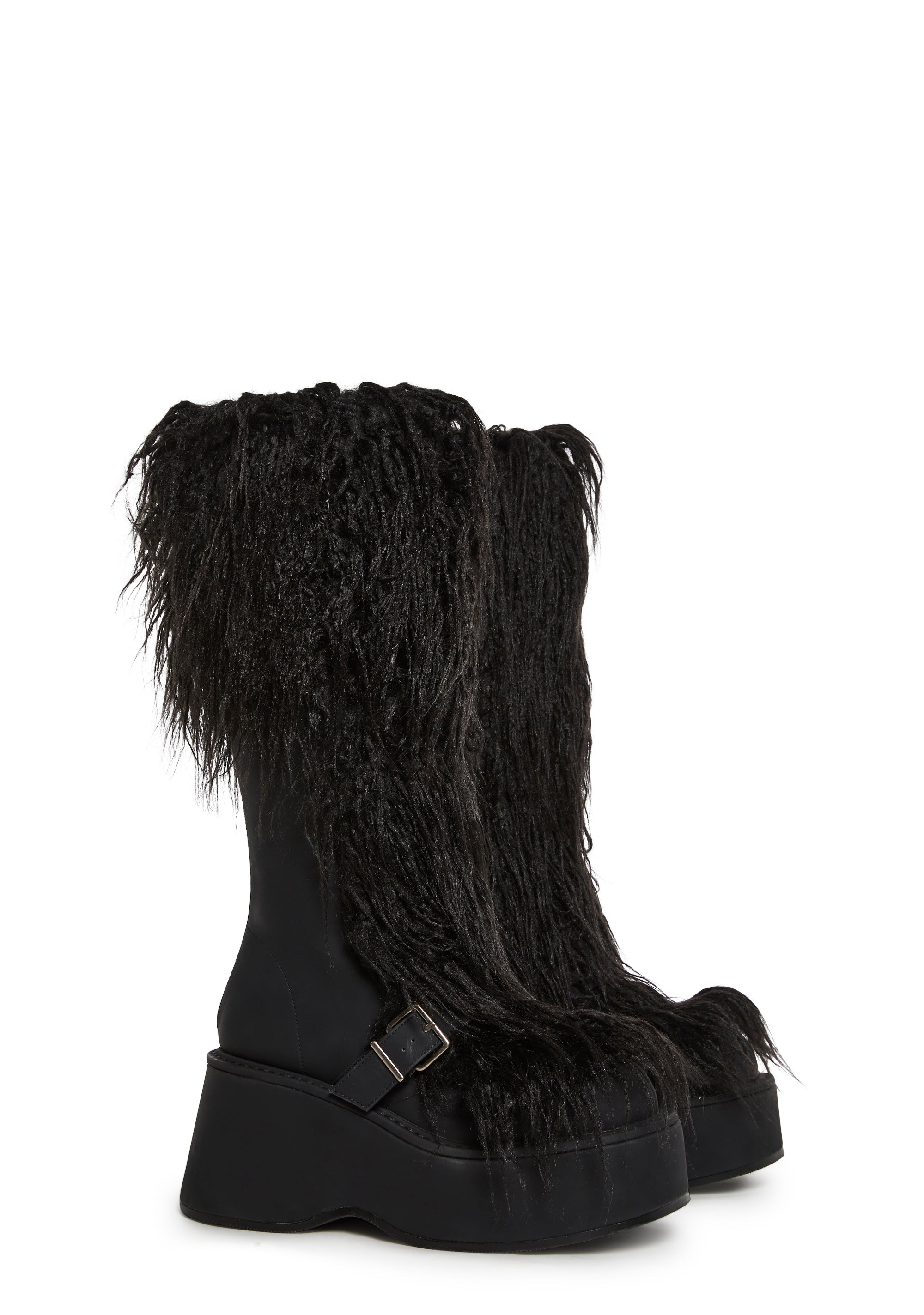 For Good Faux Fur Boots - Black - Image 3