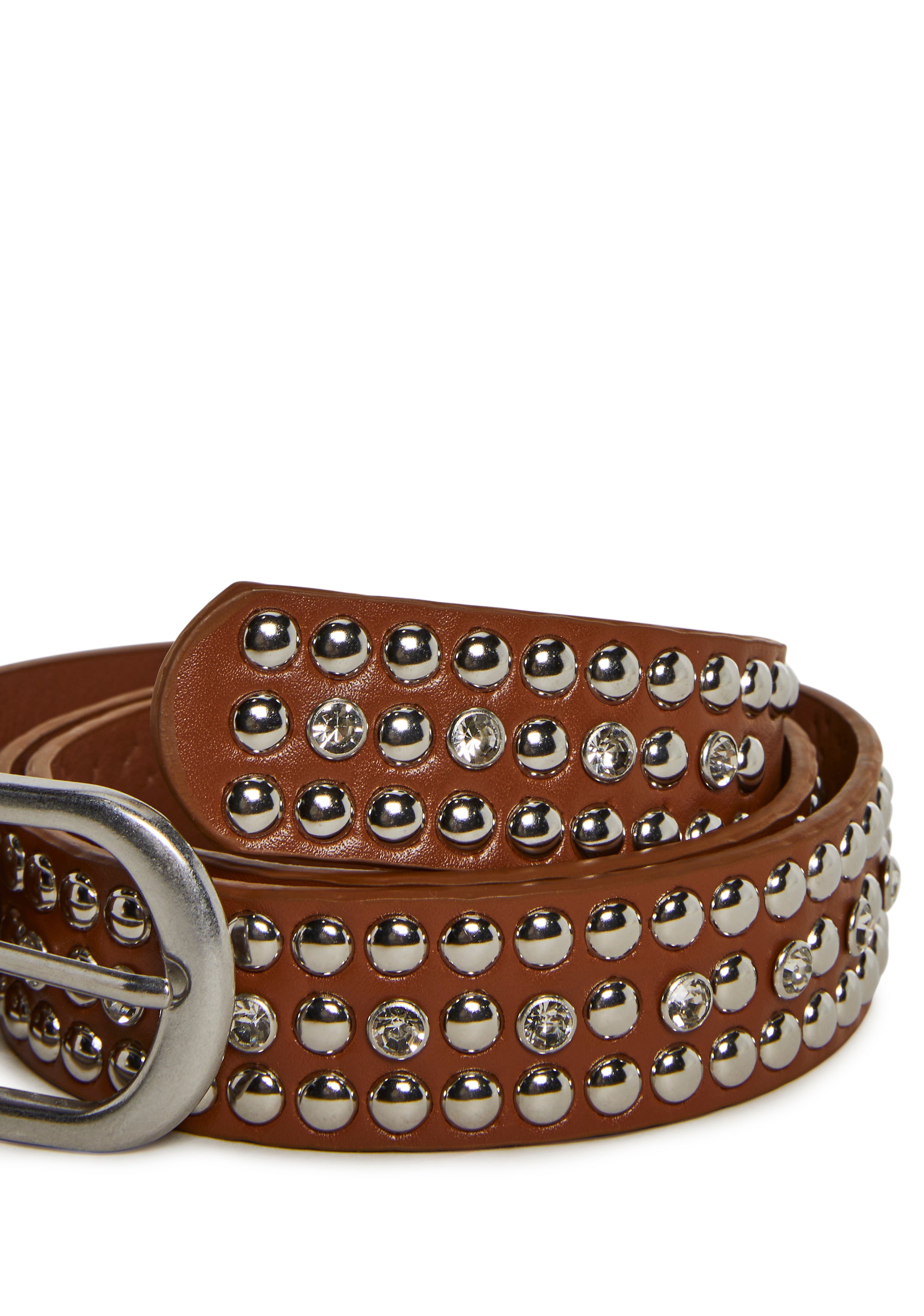 Wink Back Studded Belt - Brown - Image 6