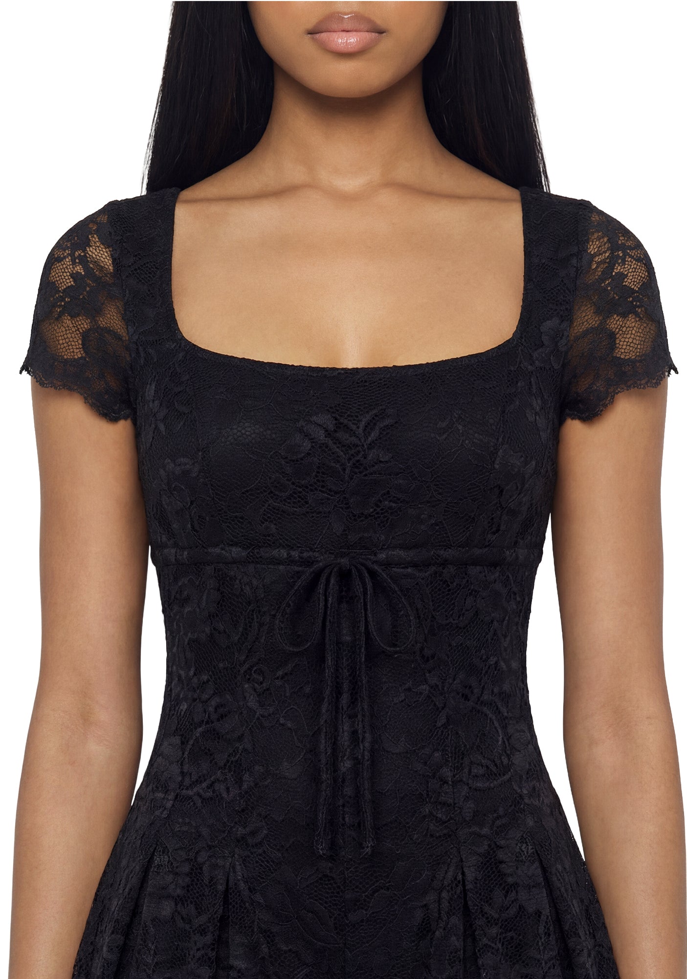 Elaine Lace Babydoll Romper - Black - Image 5