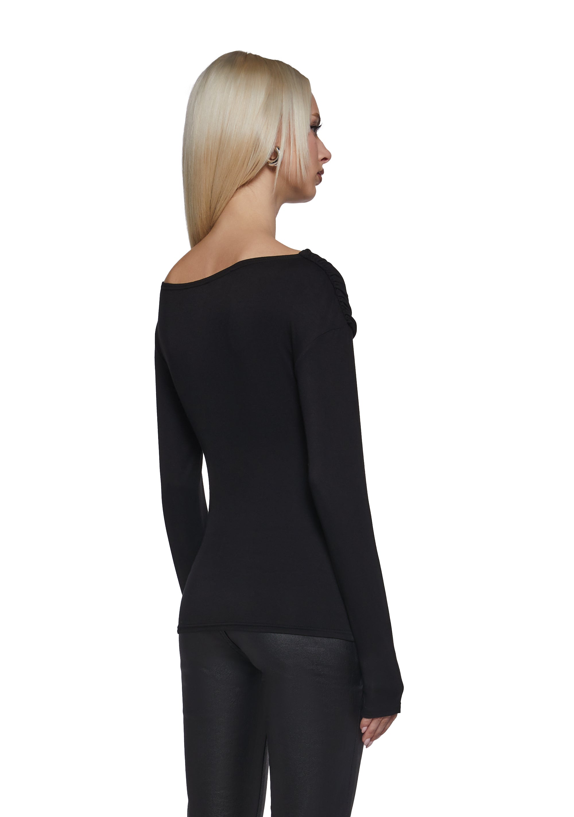 Step Up Long Sleeve Top - Black - Image 4