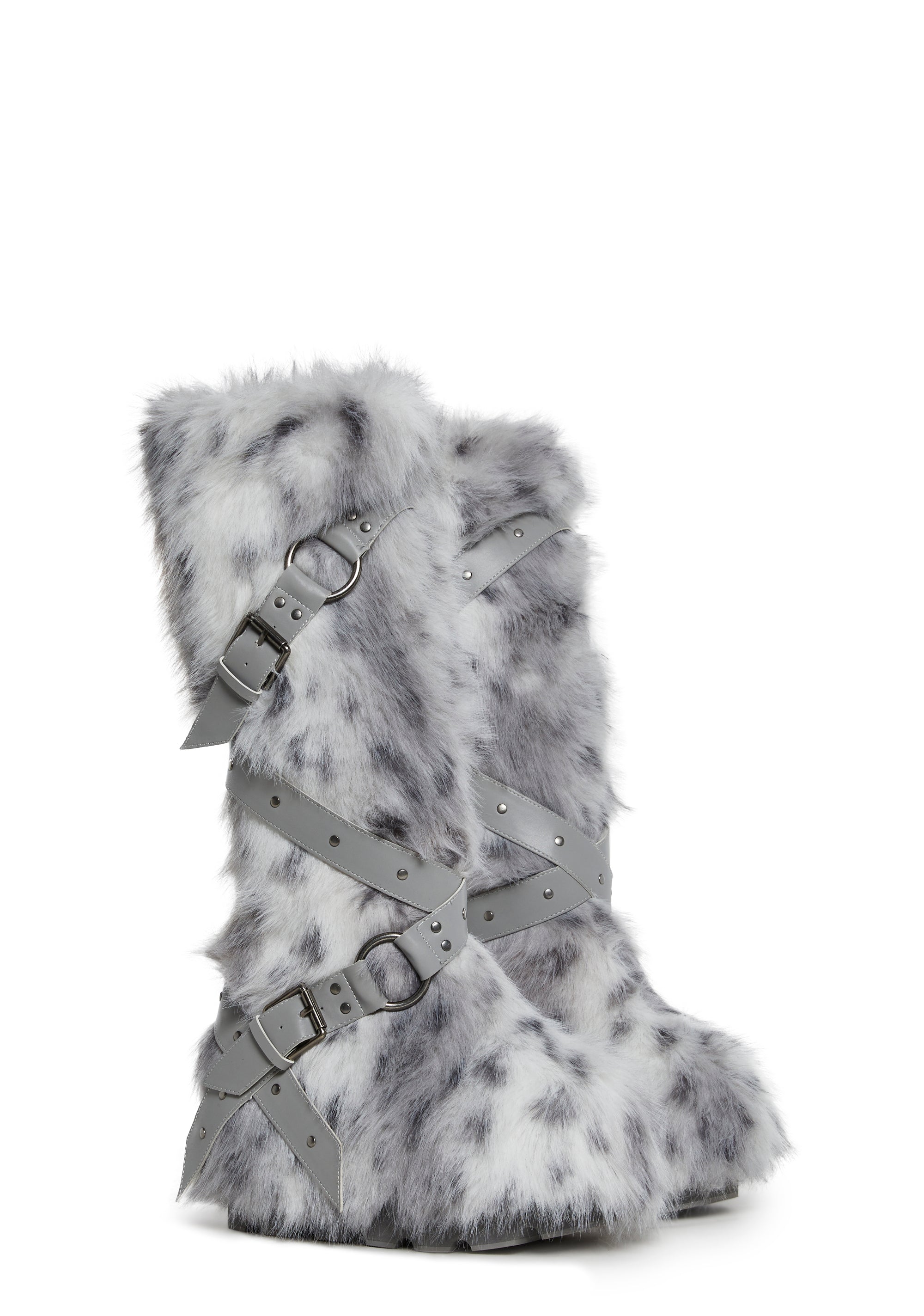 Wild Instincts Faux Fur Boots - White - Image 3