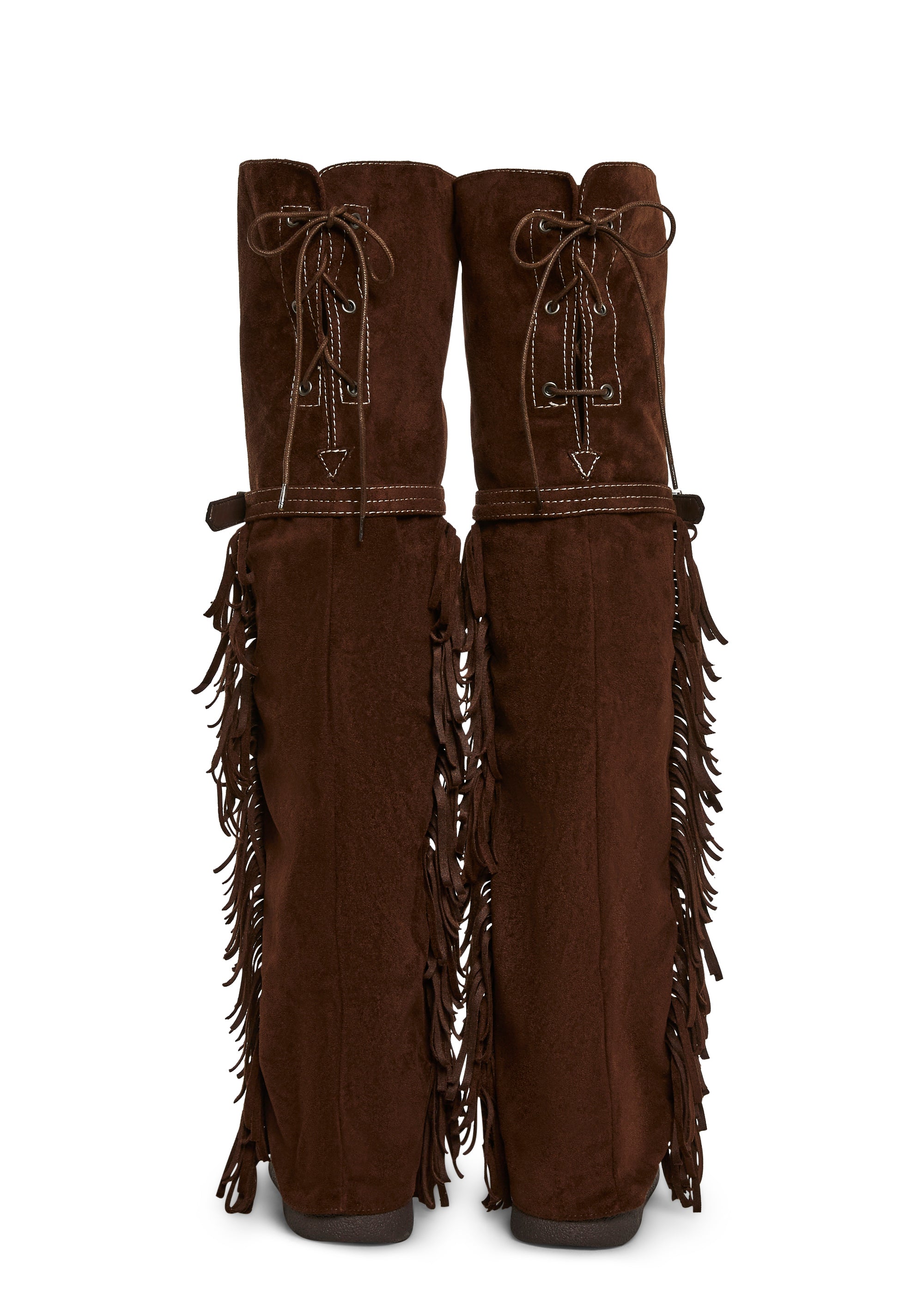 Fringe Thigh High Wedge Boot - Image 5
