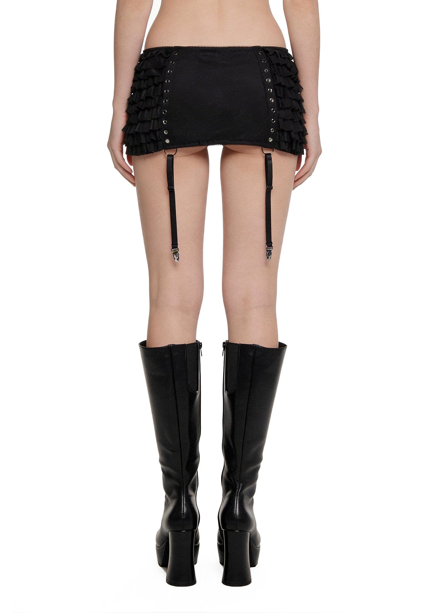 Dust Garter Mini Skirt - Black - Image 4