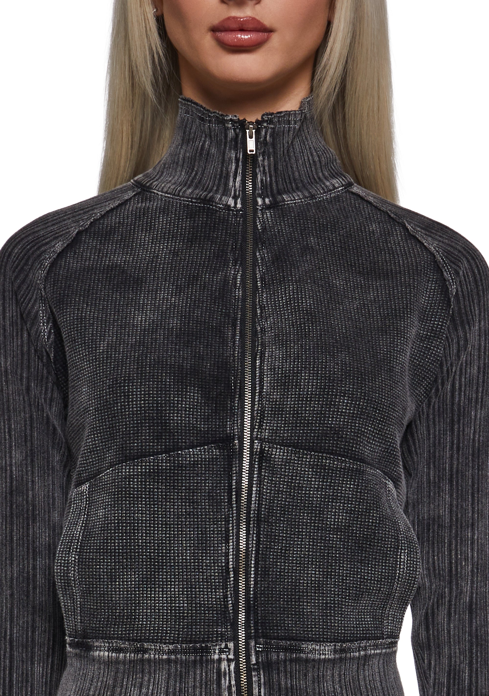 Ego Ribbed Knit Zip Up - Image 5