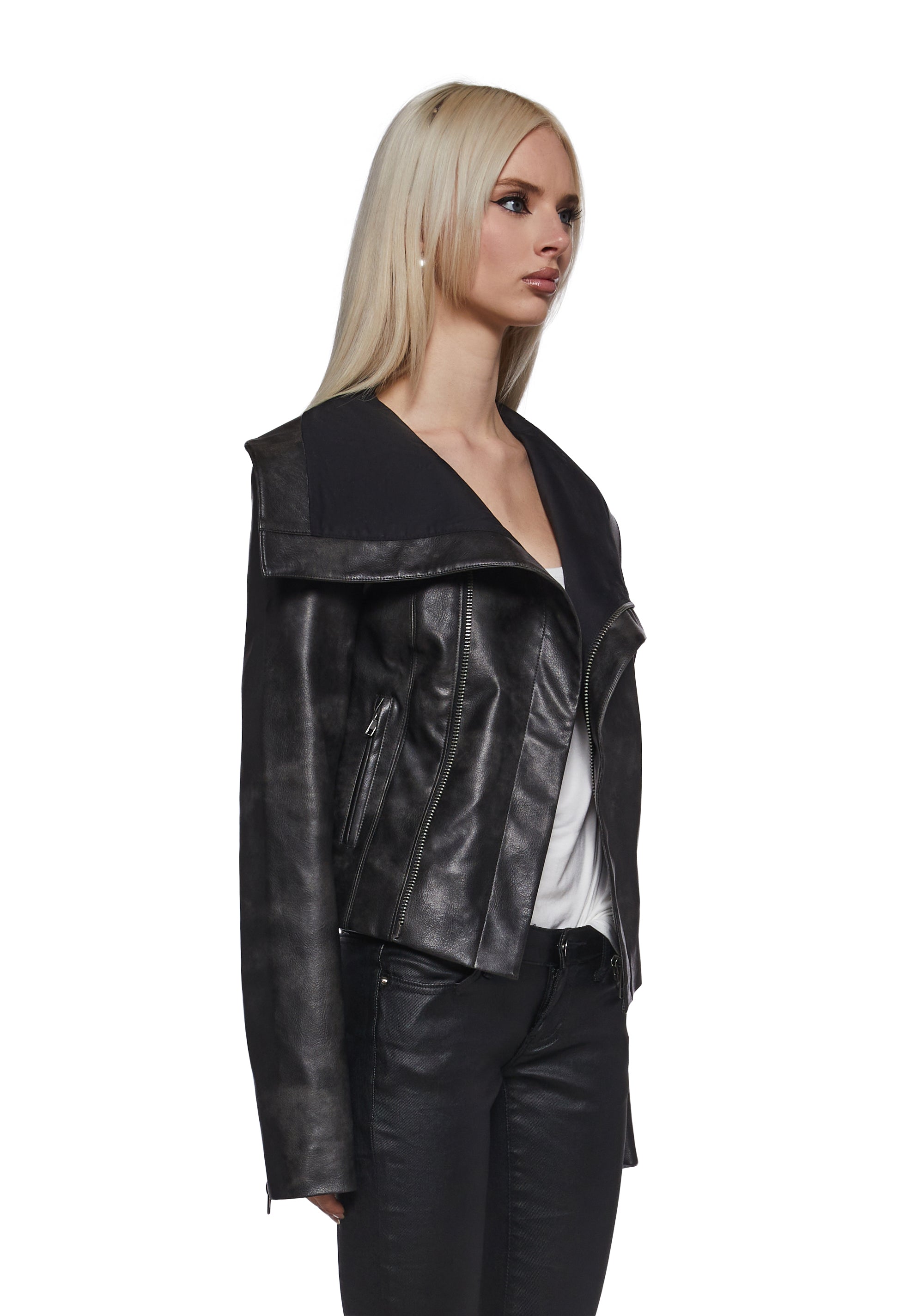 Asymmetrical Moto Jacket - Image 3