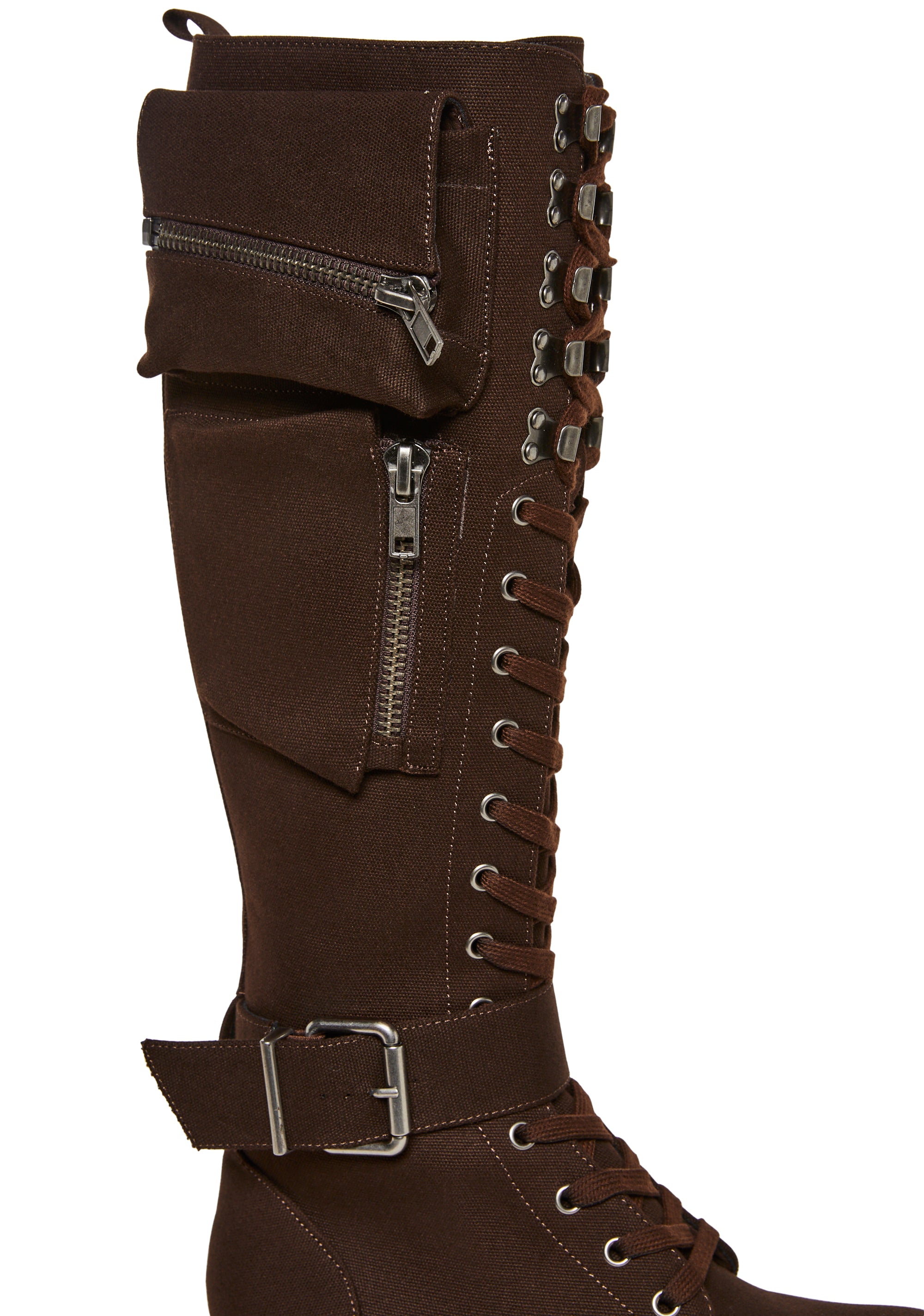 Alternative view of Obsidian Pocket Combat Boots - Brown