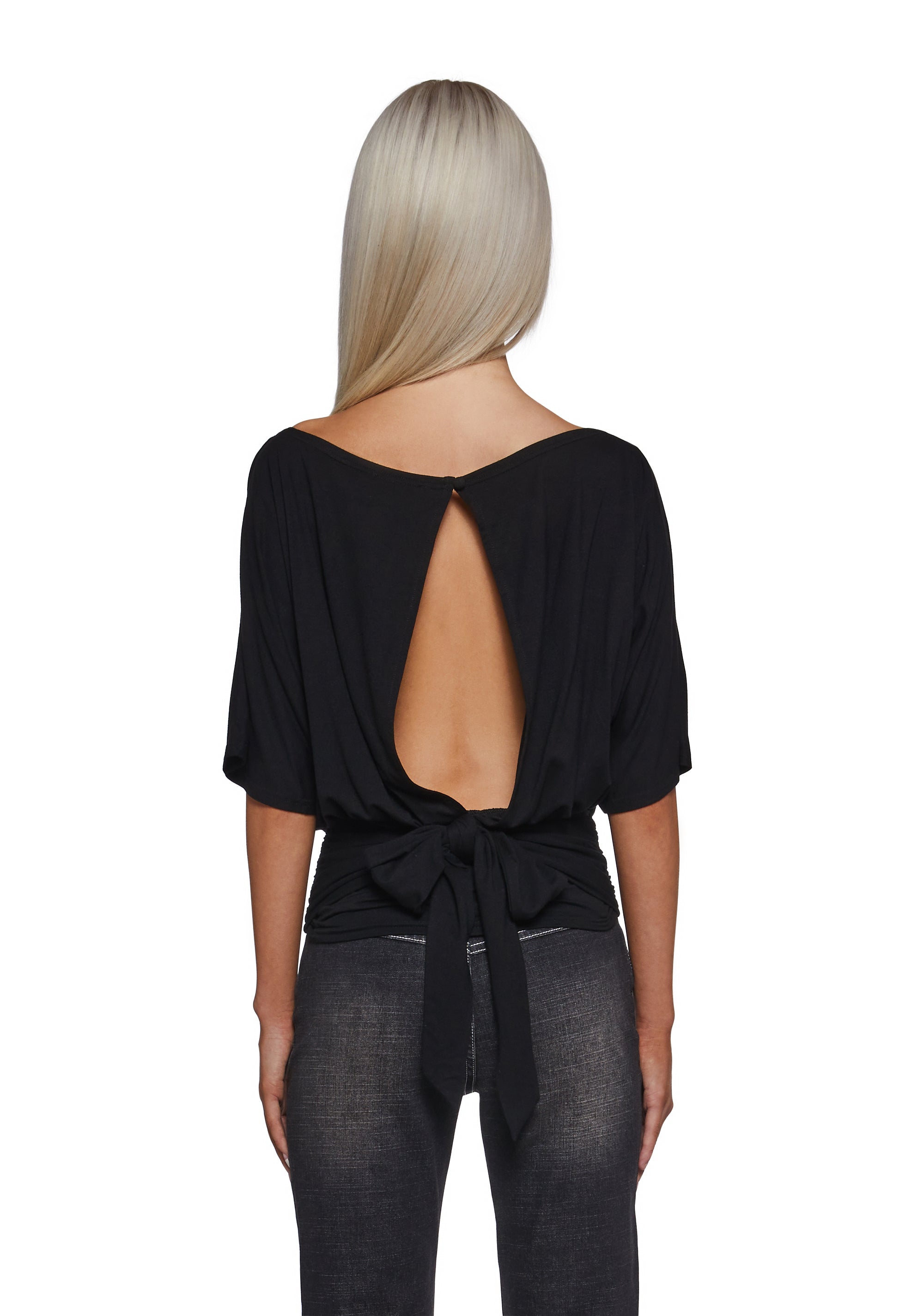 Charm Behavior Wrap Top - Black - Image 5