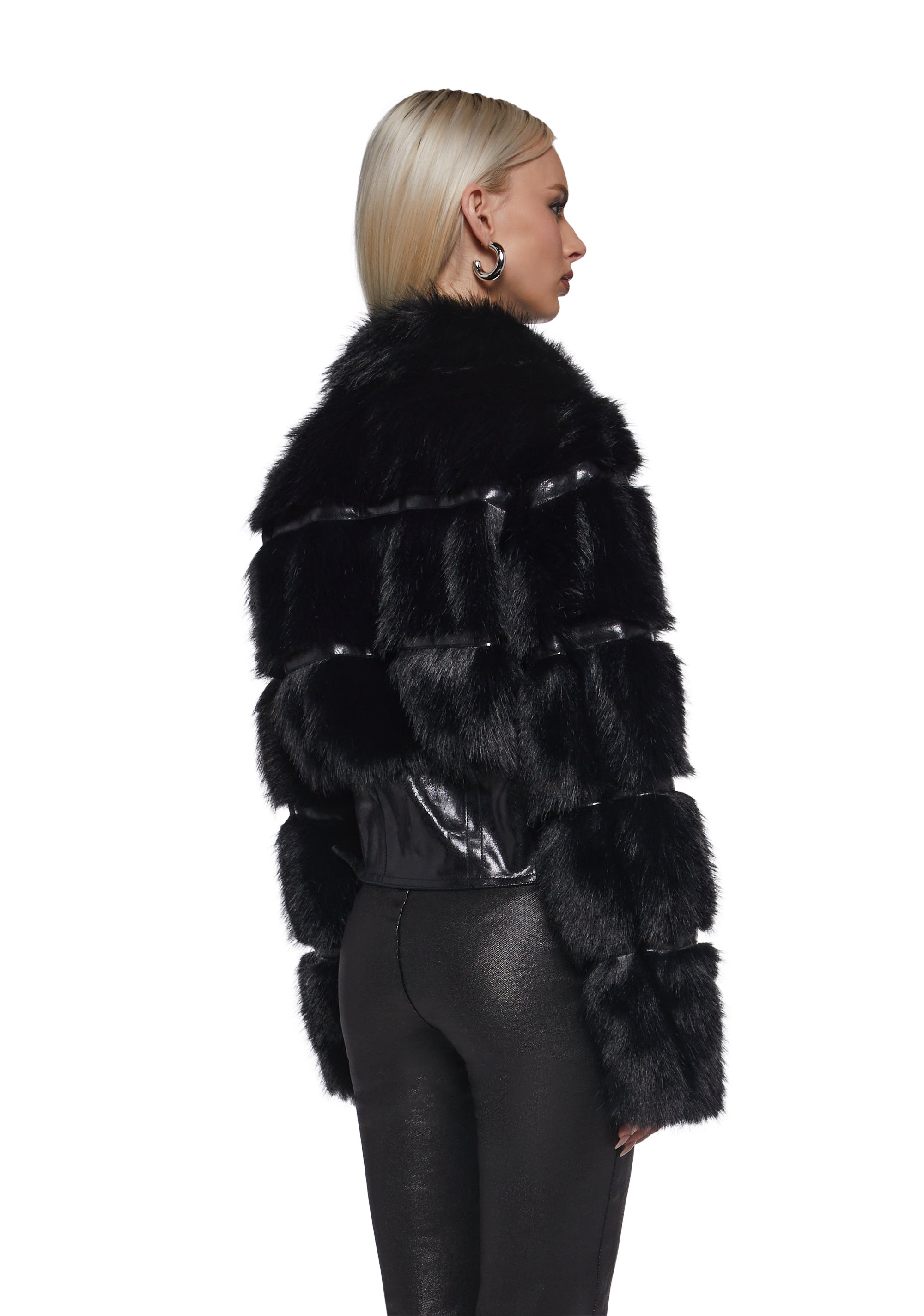 Star Power Faux Fur Jacket - Image 4