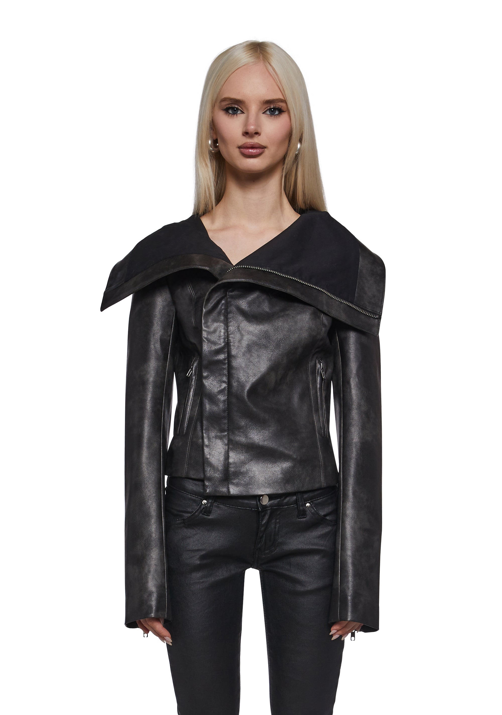 Asymmetrical Moto Jacket - Image 5