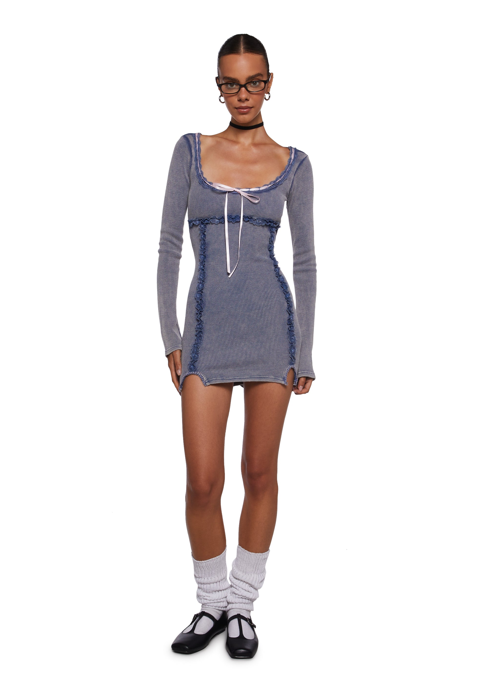 Pen Pals Thermal Mini Dress - Image 2