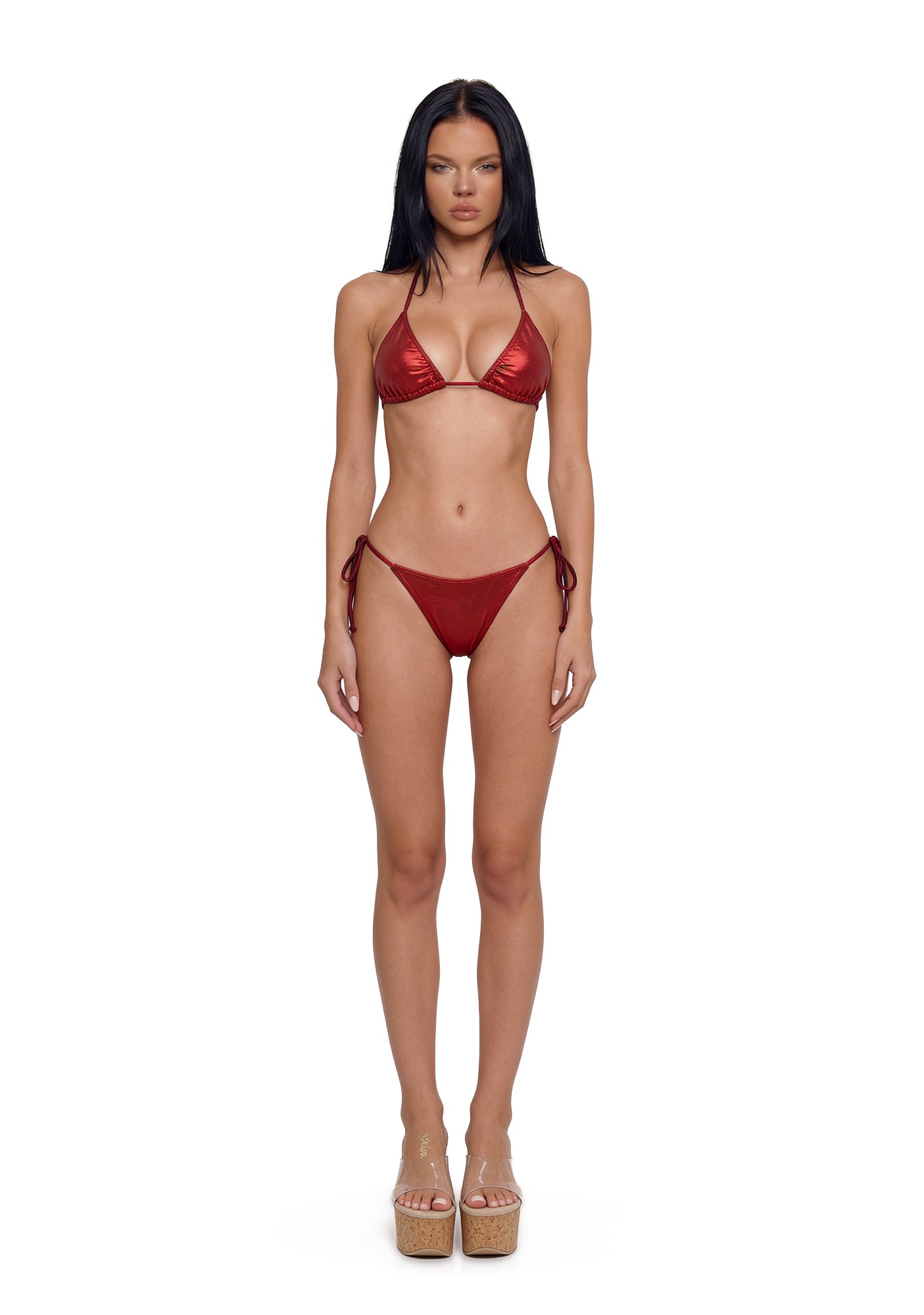 Alternative view of Sun Kissed Triangle Bikini Set - Red