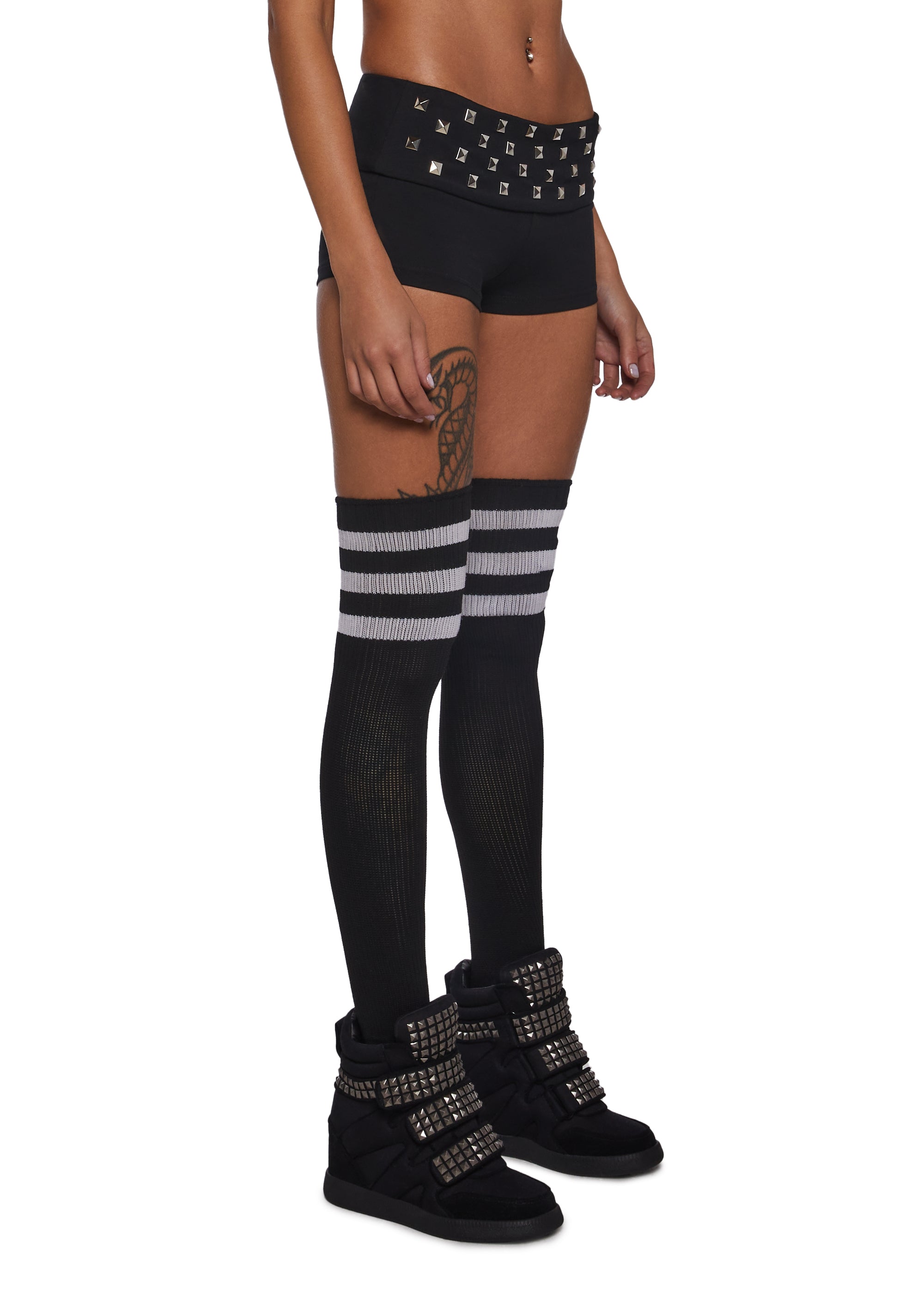 Aura Vibes Studded Mini Shorts - Image 3