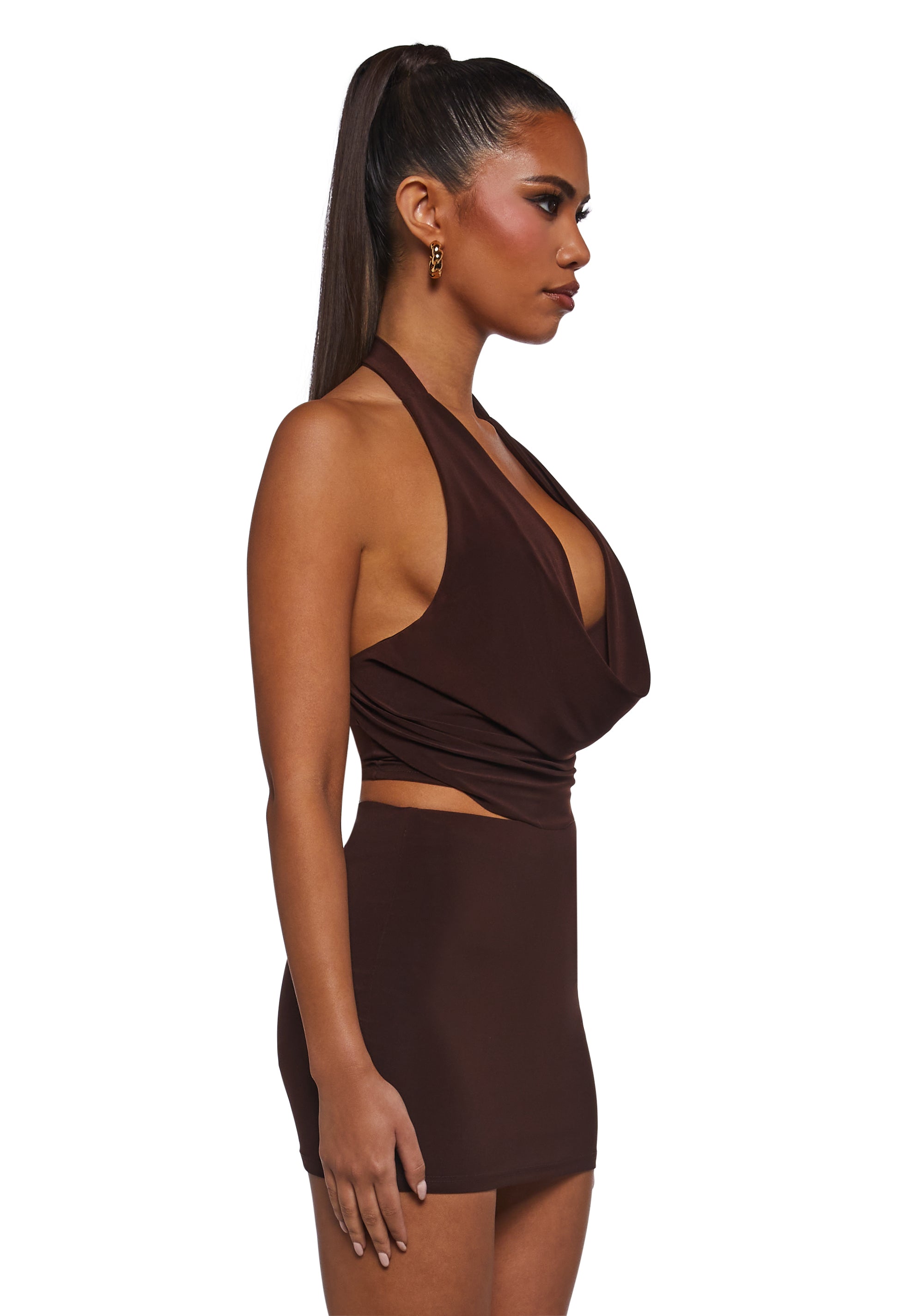 Chart Topper Skirt Set - Brown - Image 3