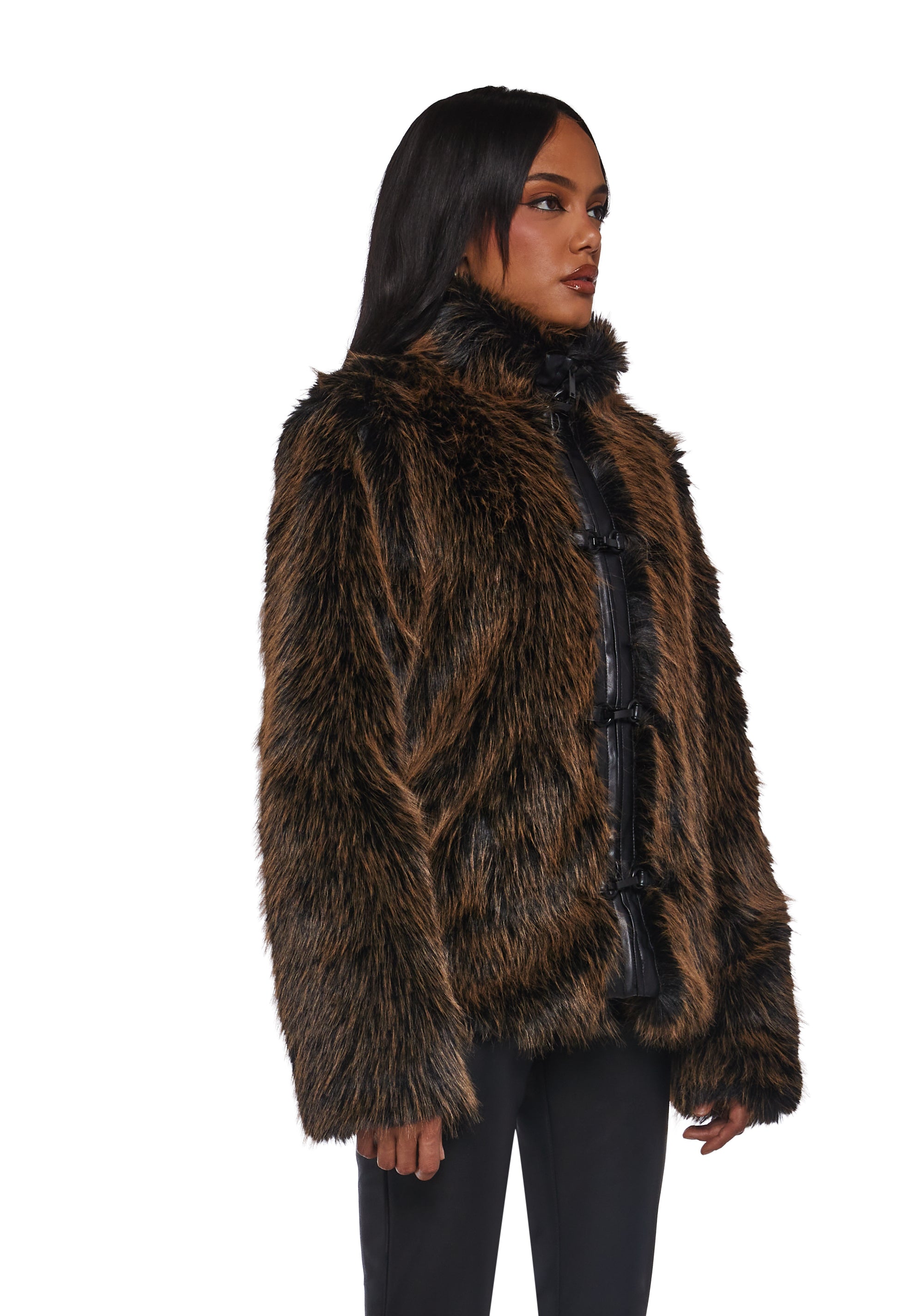High Society Babe Faux Fur Coat - Image 3