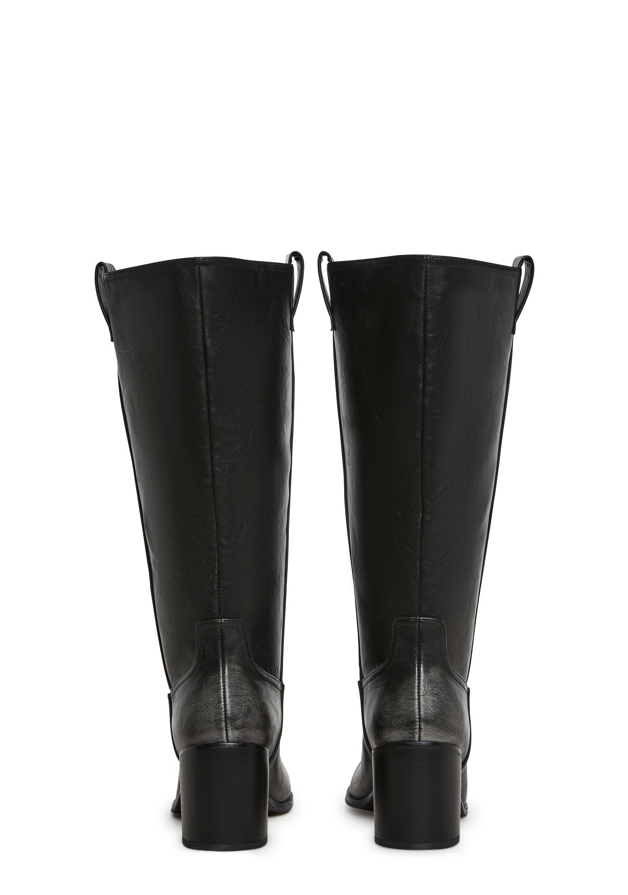 Luster Vegan Leather Boots - Black - Image 4