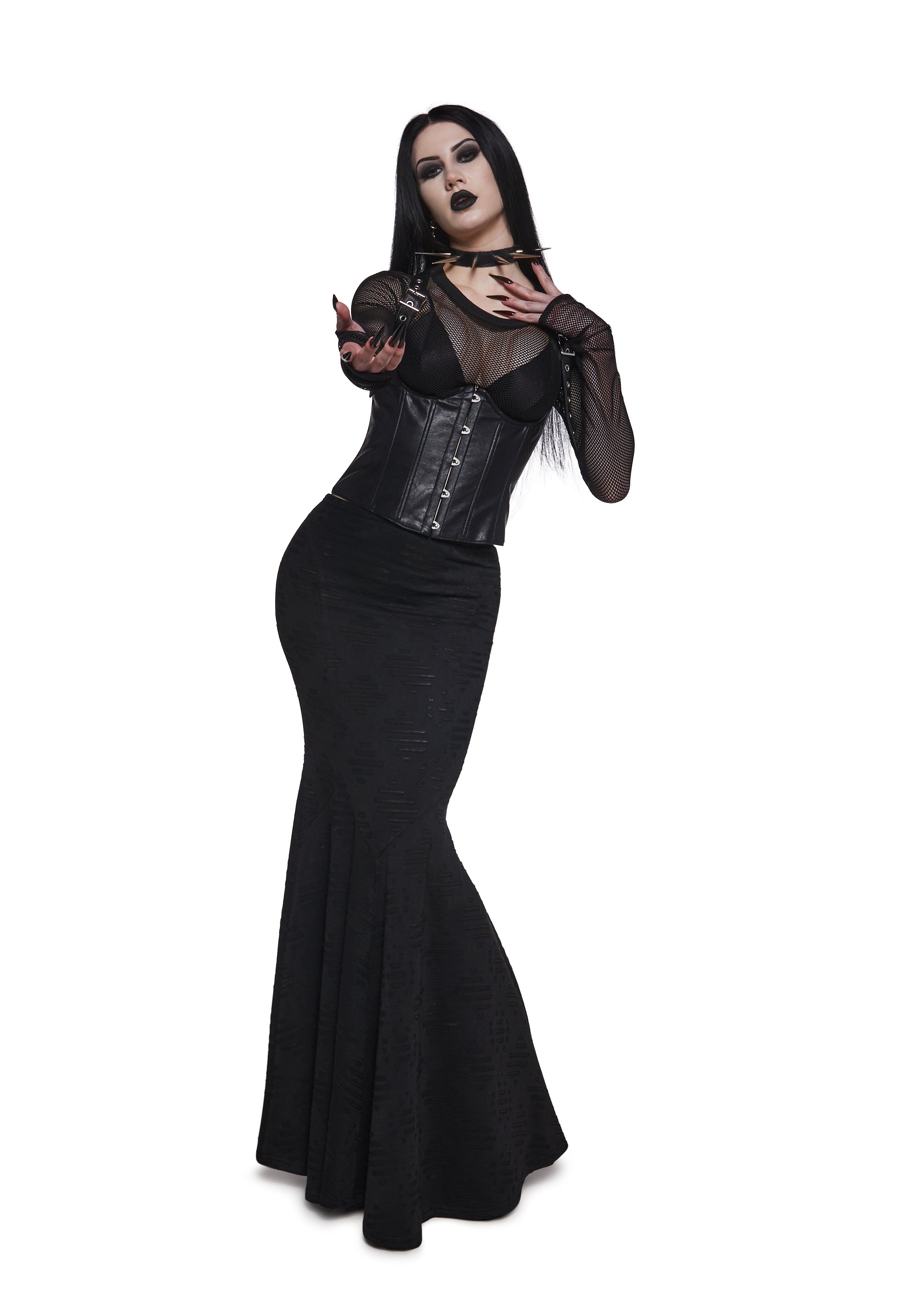 Dark Elegance Corset Maxi Skirt - Image 6