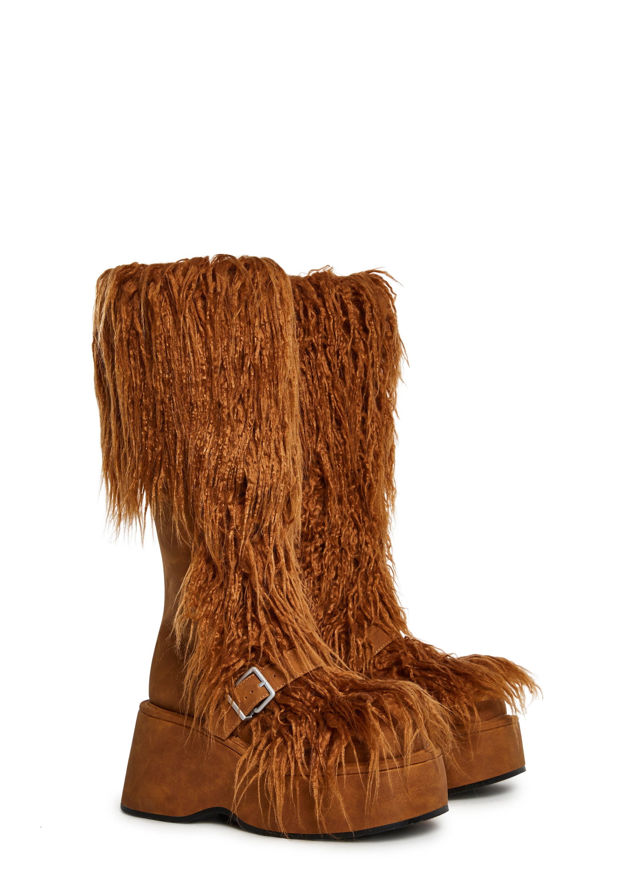 For Good Faux Fur Boots - Brown - Image 3
