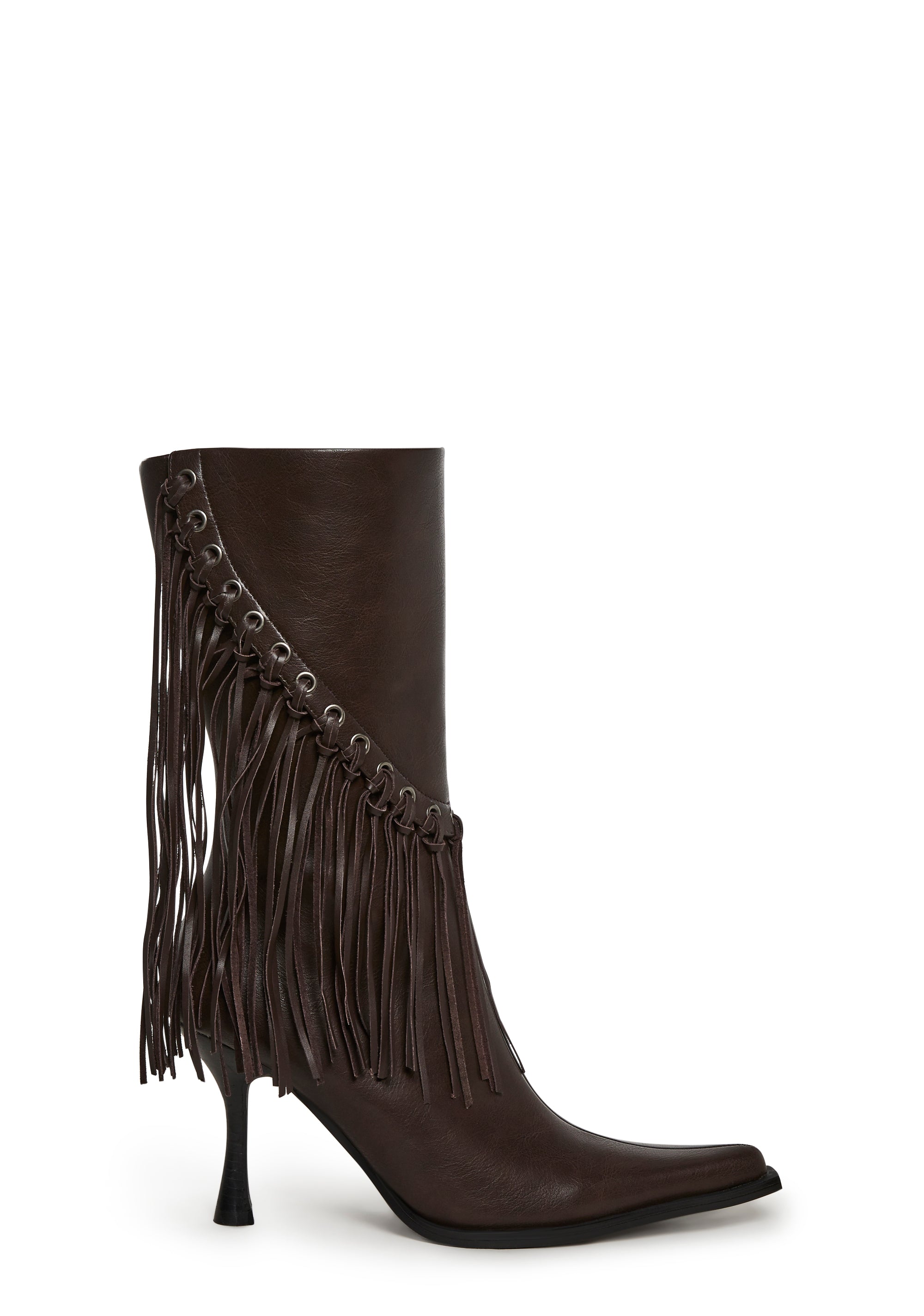 Gloss Grit Fringe Boots - Image 3