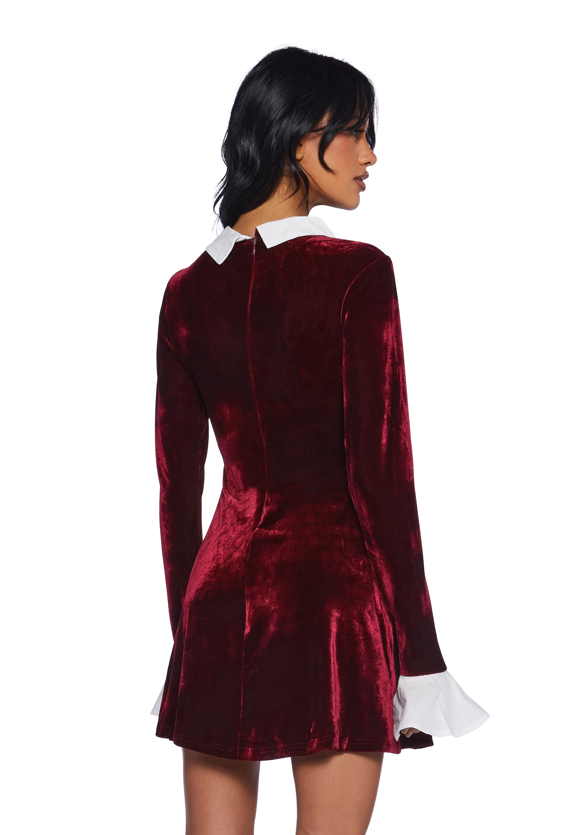 Macchiato Sessions Velvet Dress - Red - Image 4