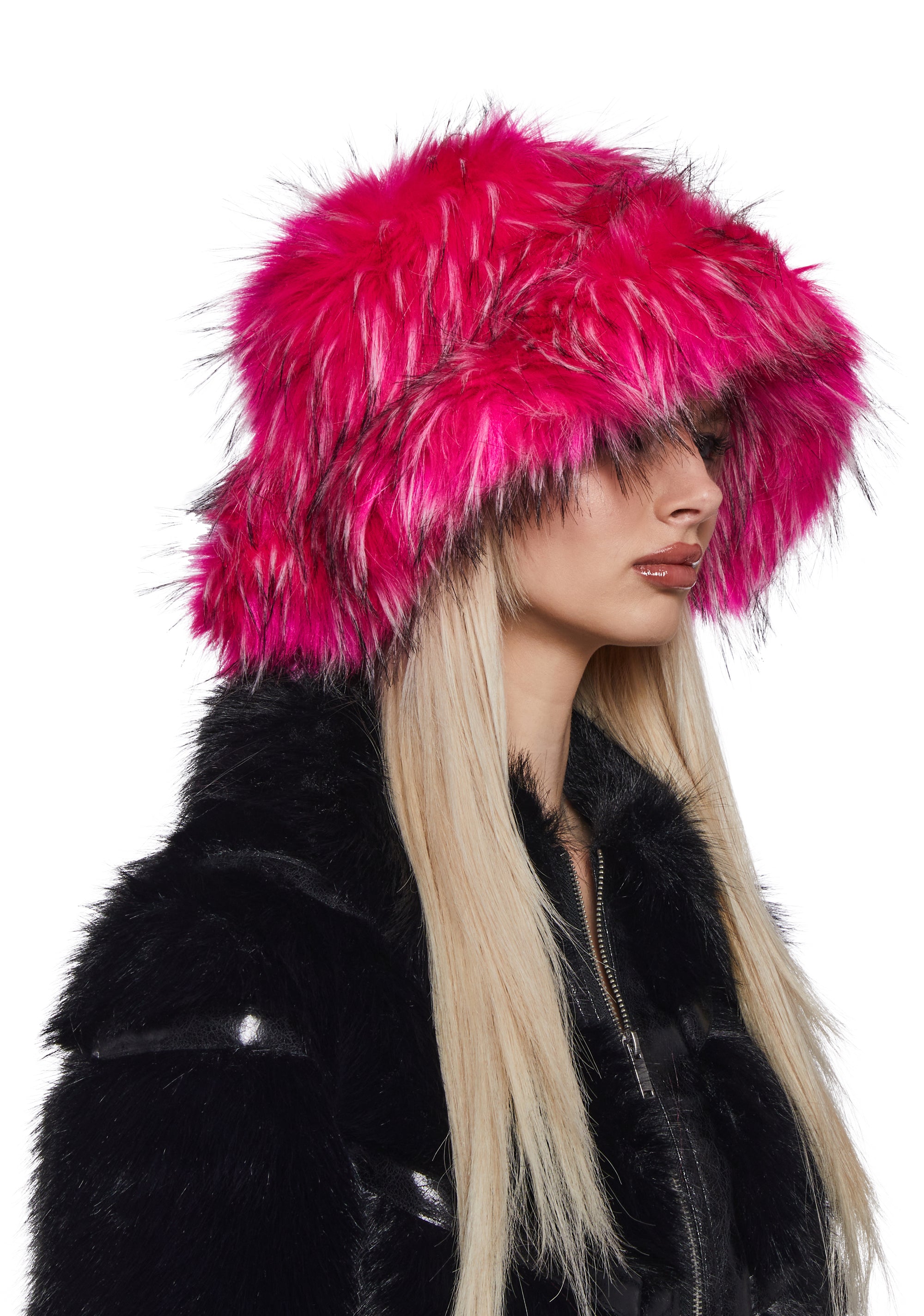 Alternative view of Flirty Fuzzy Bucket Hat - Pink