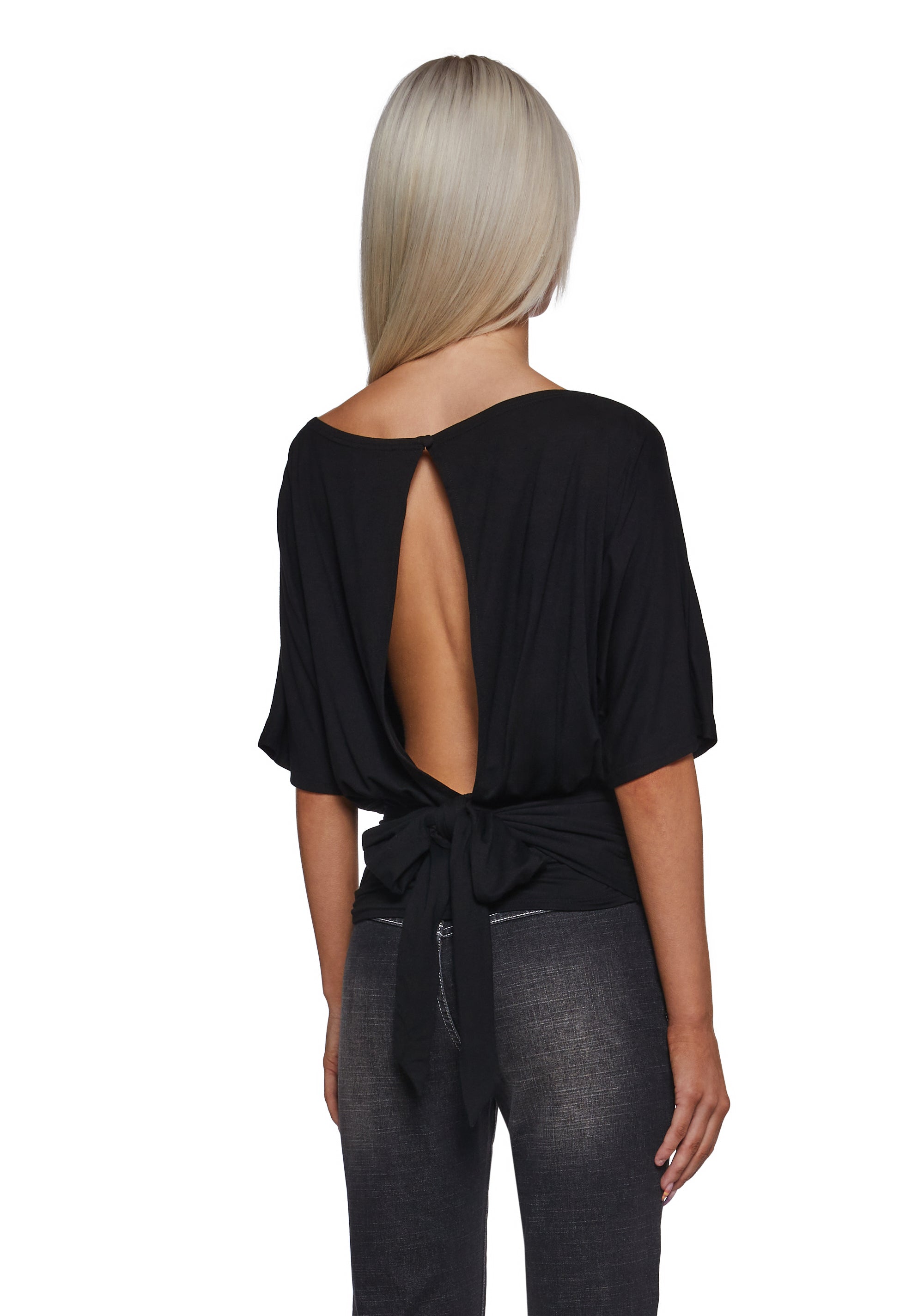 Charm Behavior Wrap Top - Black - Image 4