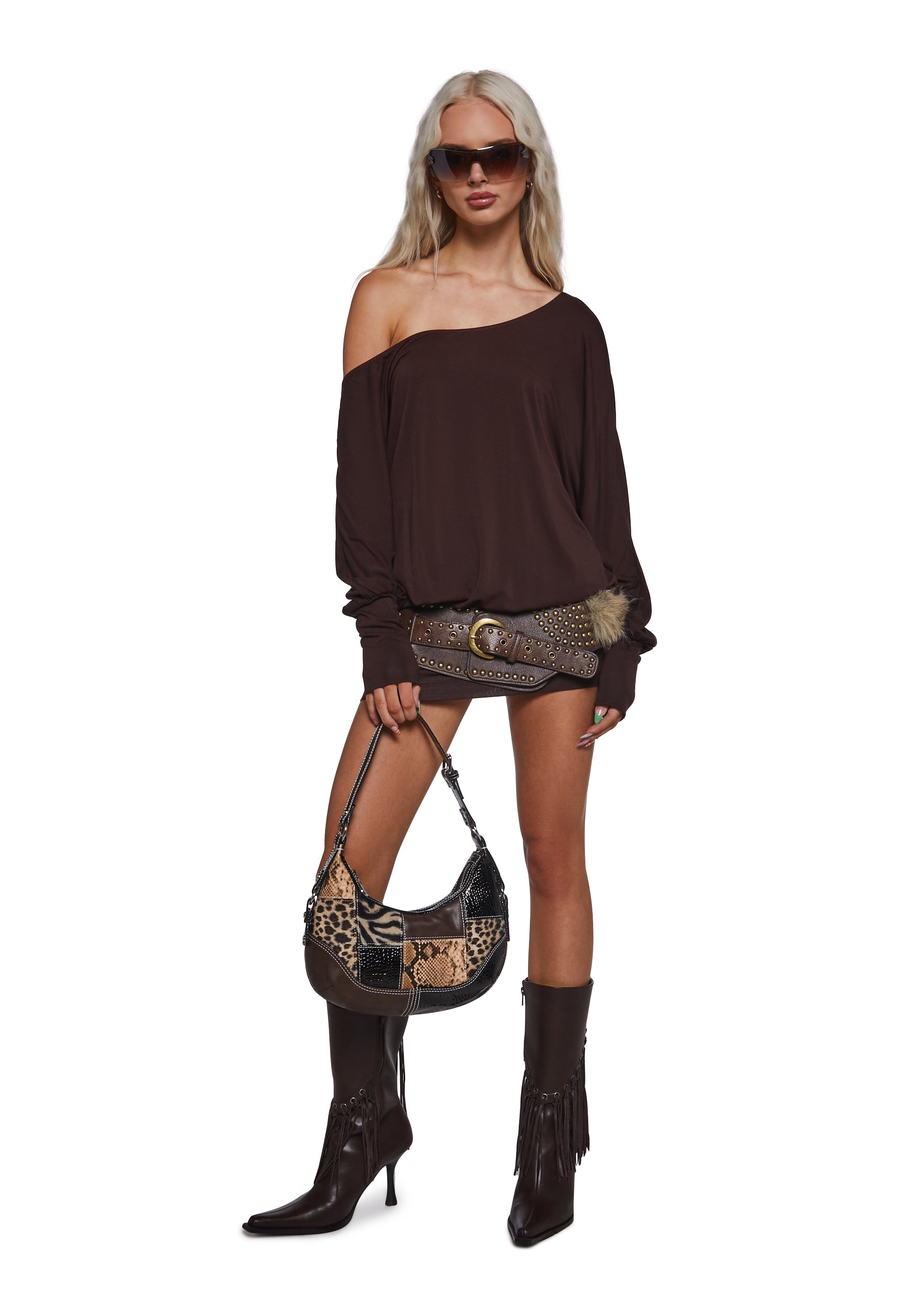 Milana Mini Dress - Brown - Image 2