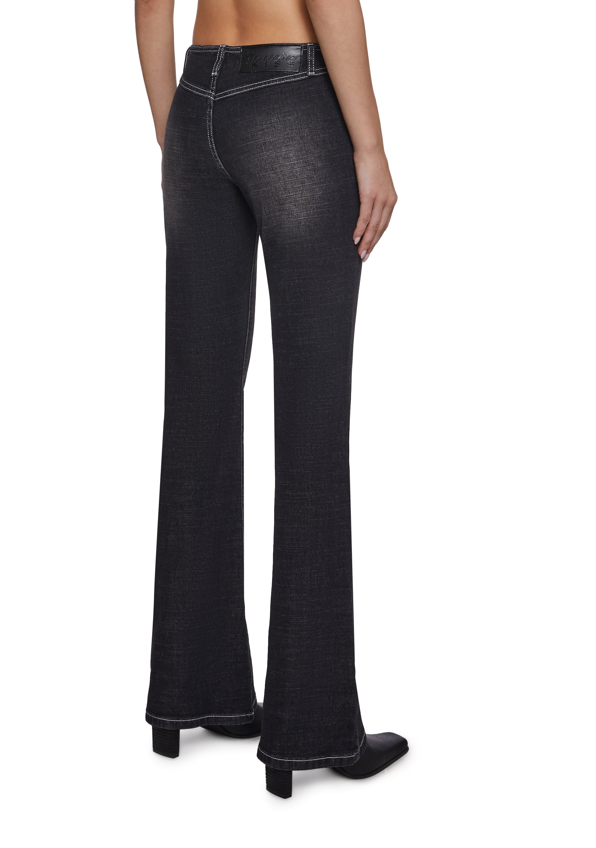 Elle Low Rise Jeans - Black - Image 4