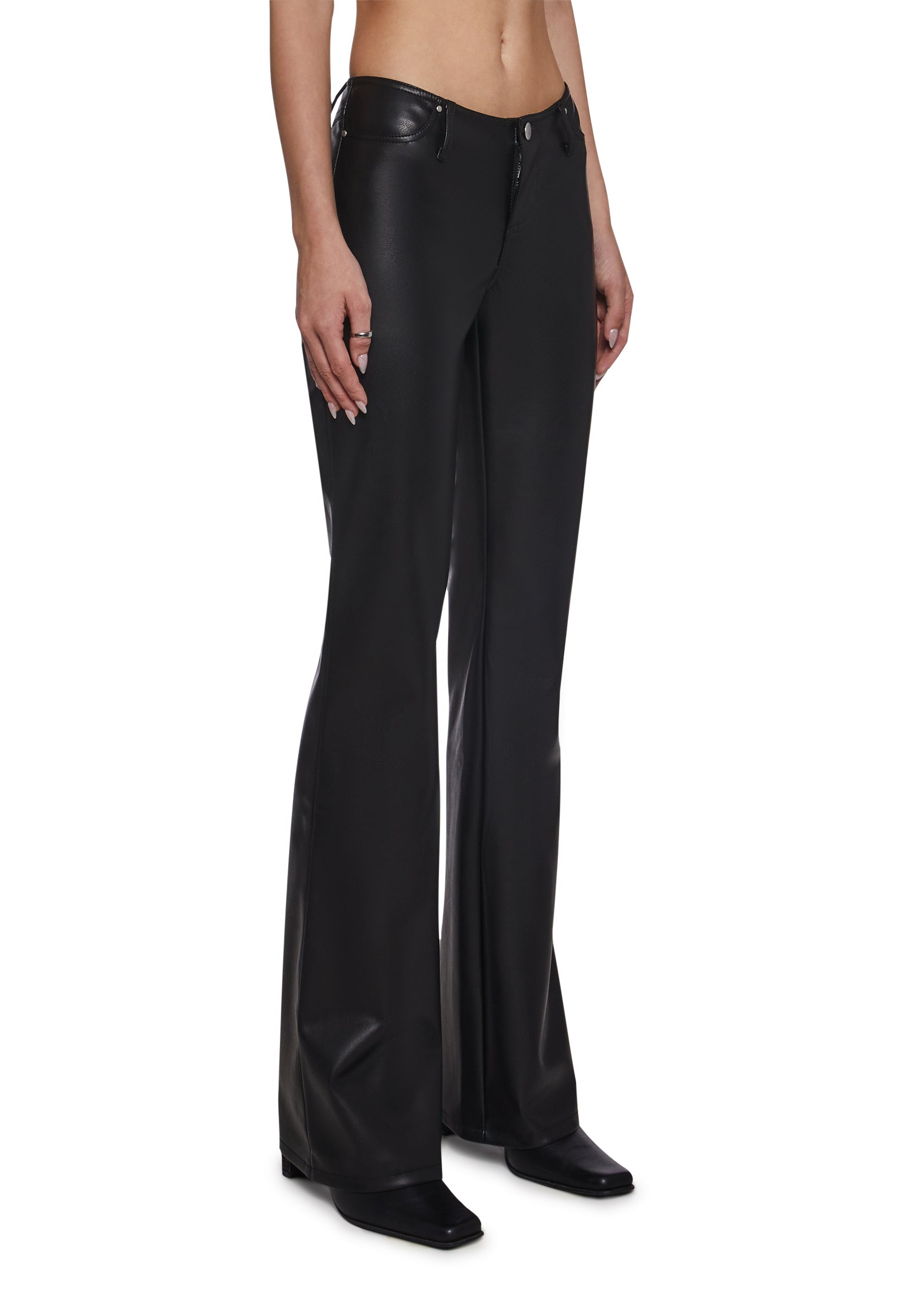 Elle Low Rise Jeans - Leather - Image 3
