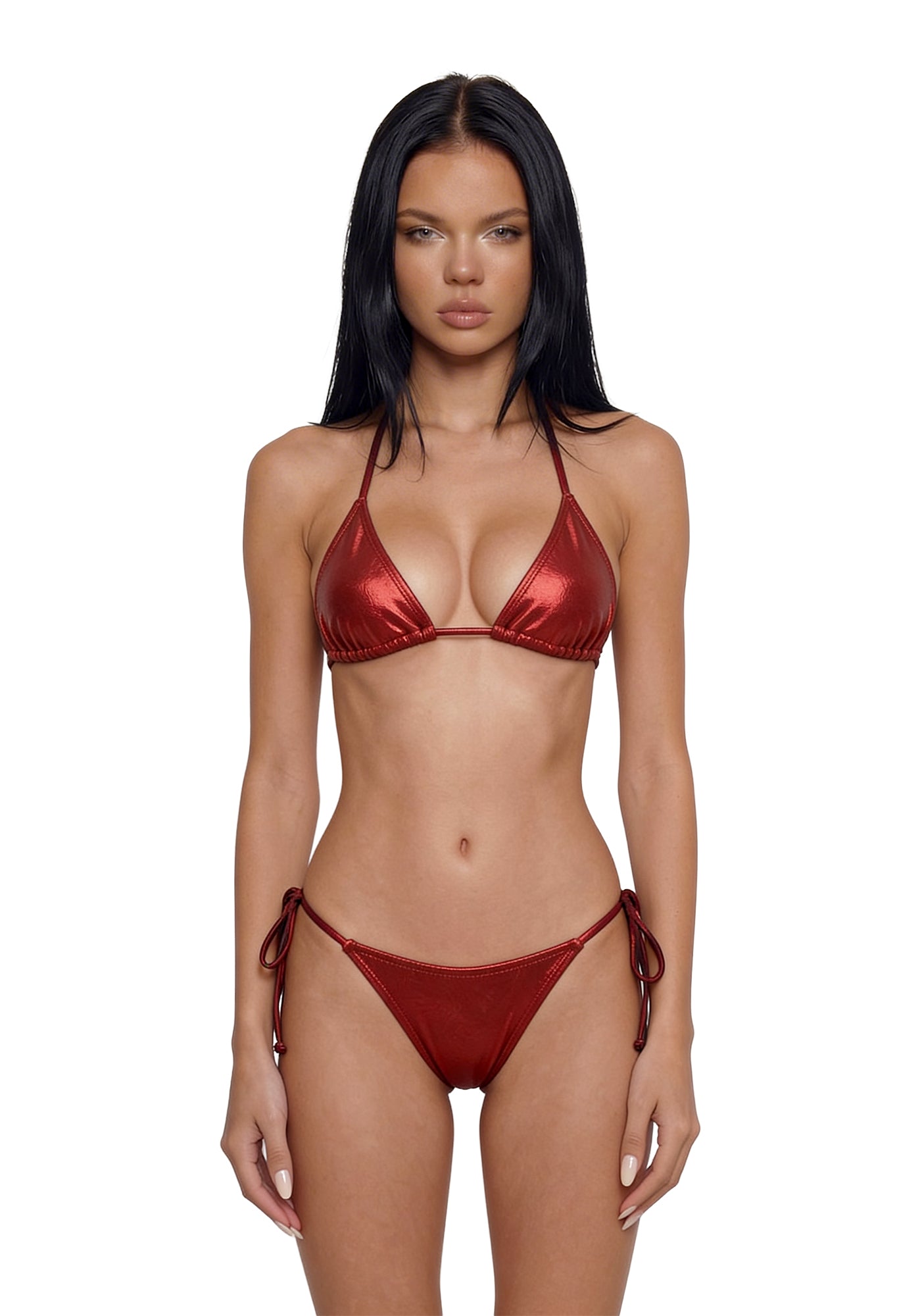 Sun Kissed Triangle Bikini Set - Red