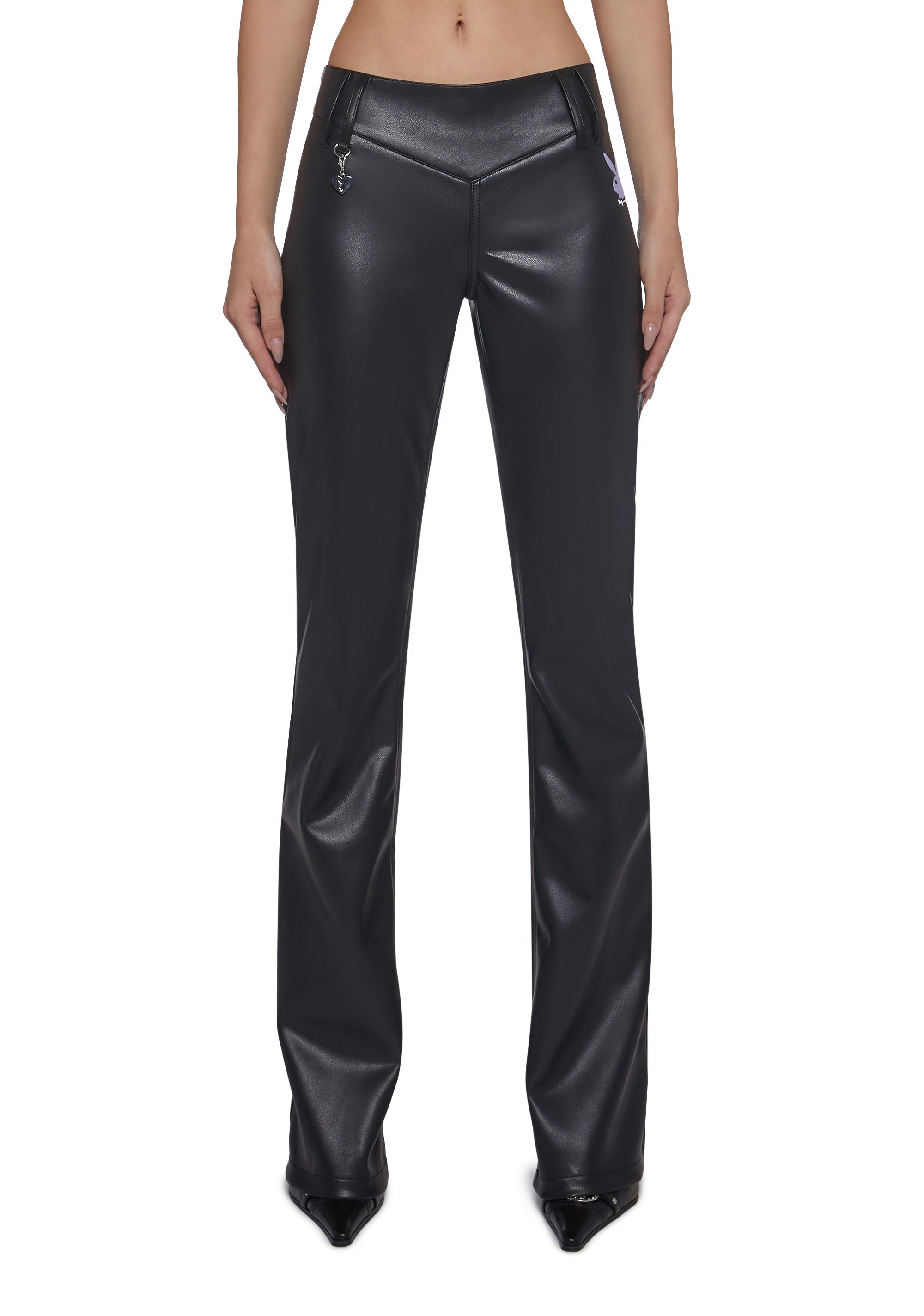 Vegan Leather Low Rise Pants - Image 8