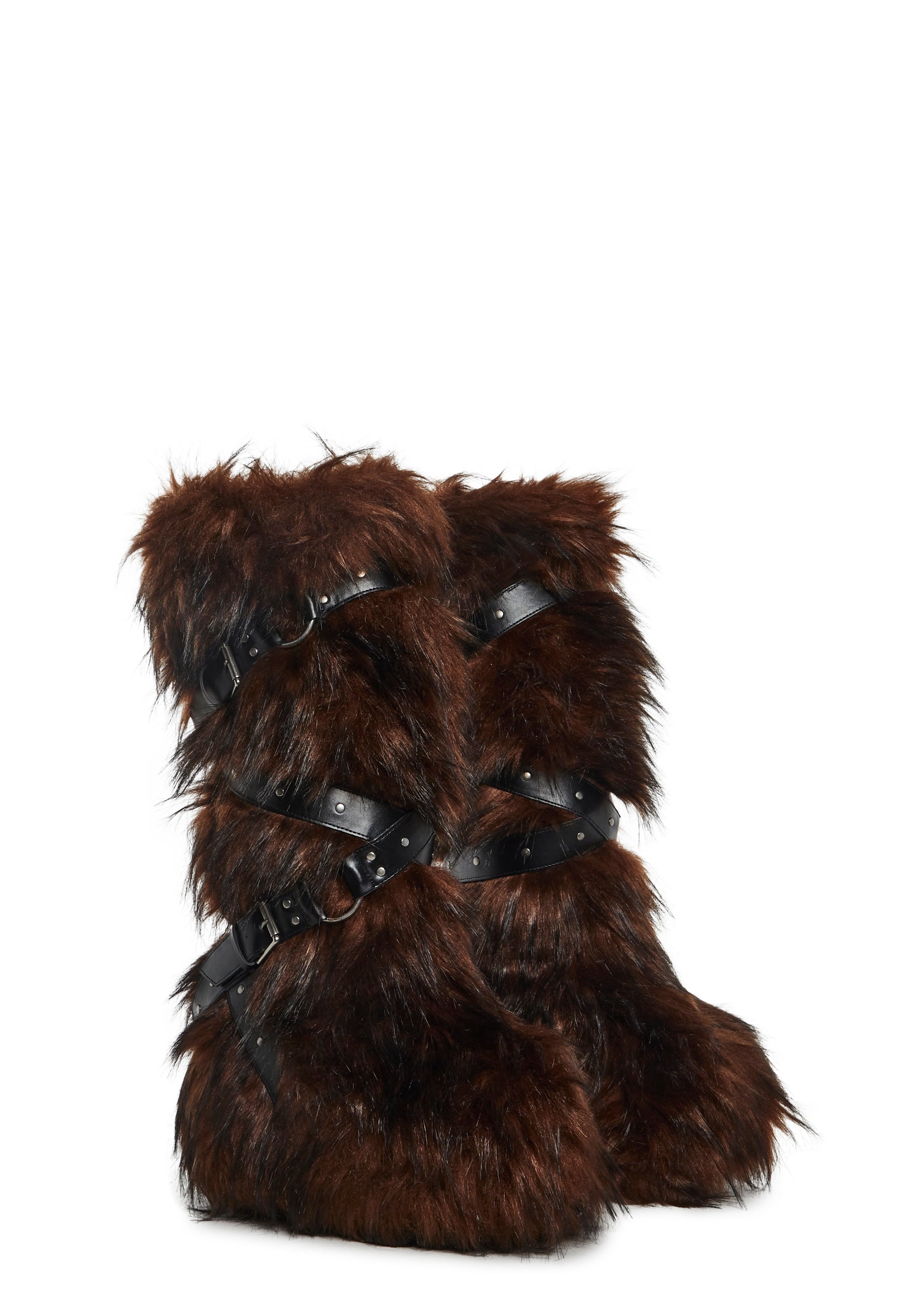 Wild Instincts Faux Fur Boots - Chocolate - Image 3