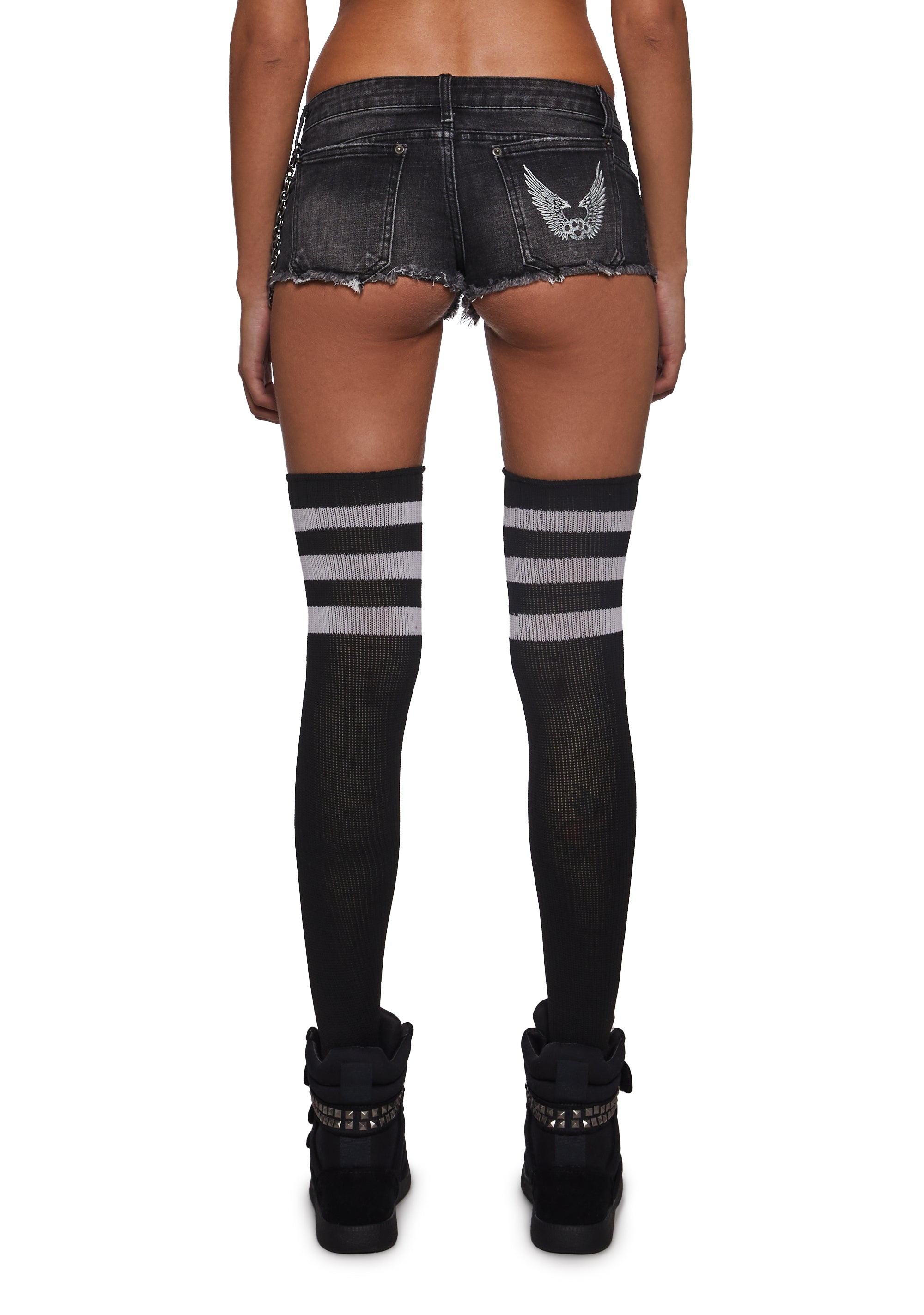 Ciska Brass Knuckle Denim Micro Shorts - Image 5