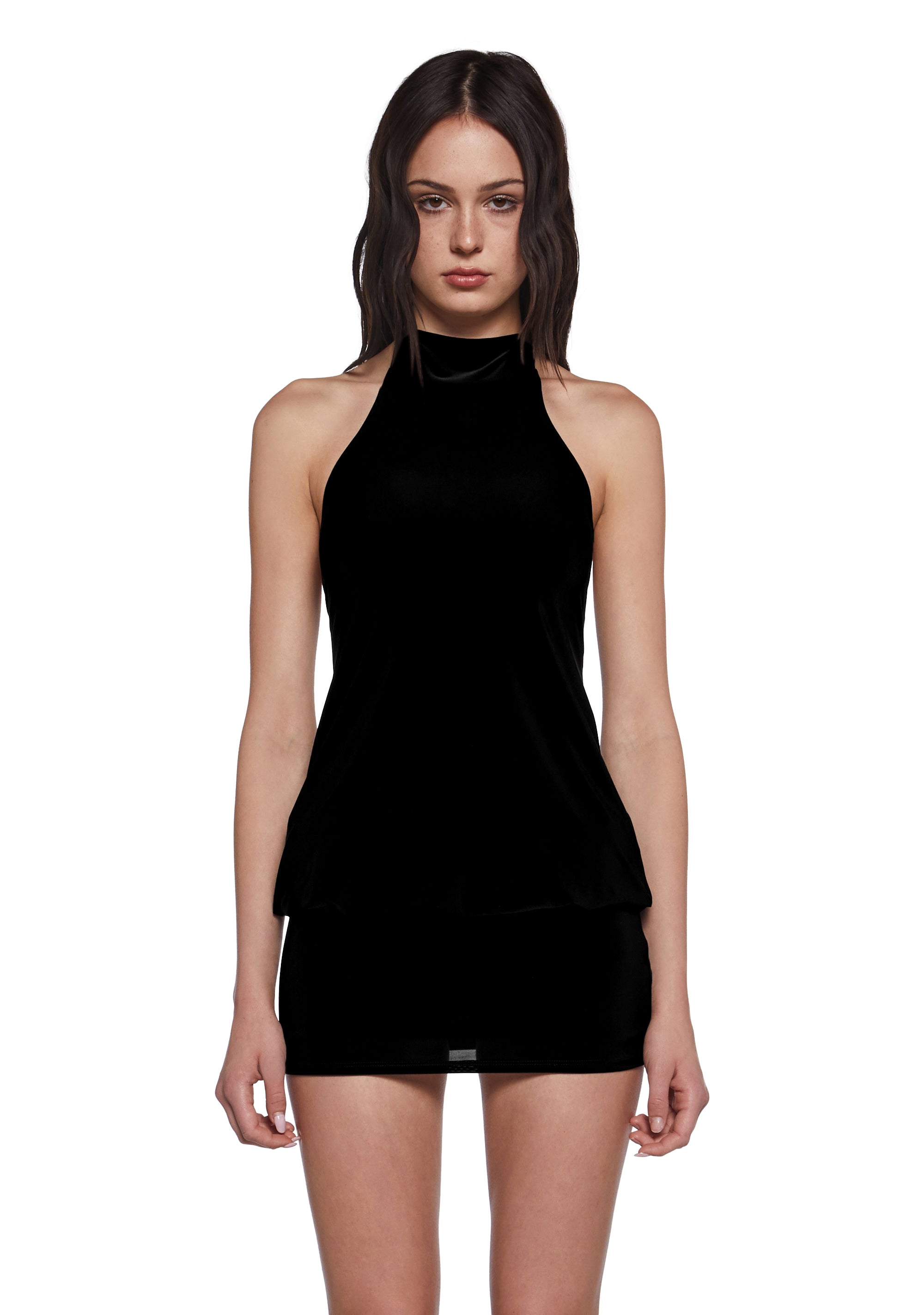 Club Moves Halter Dress - Black