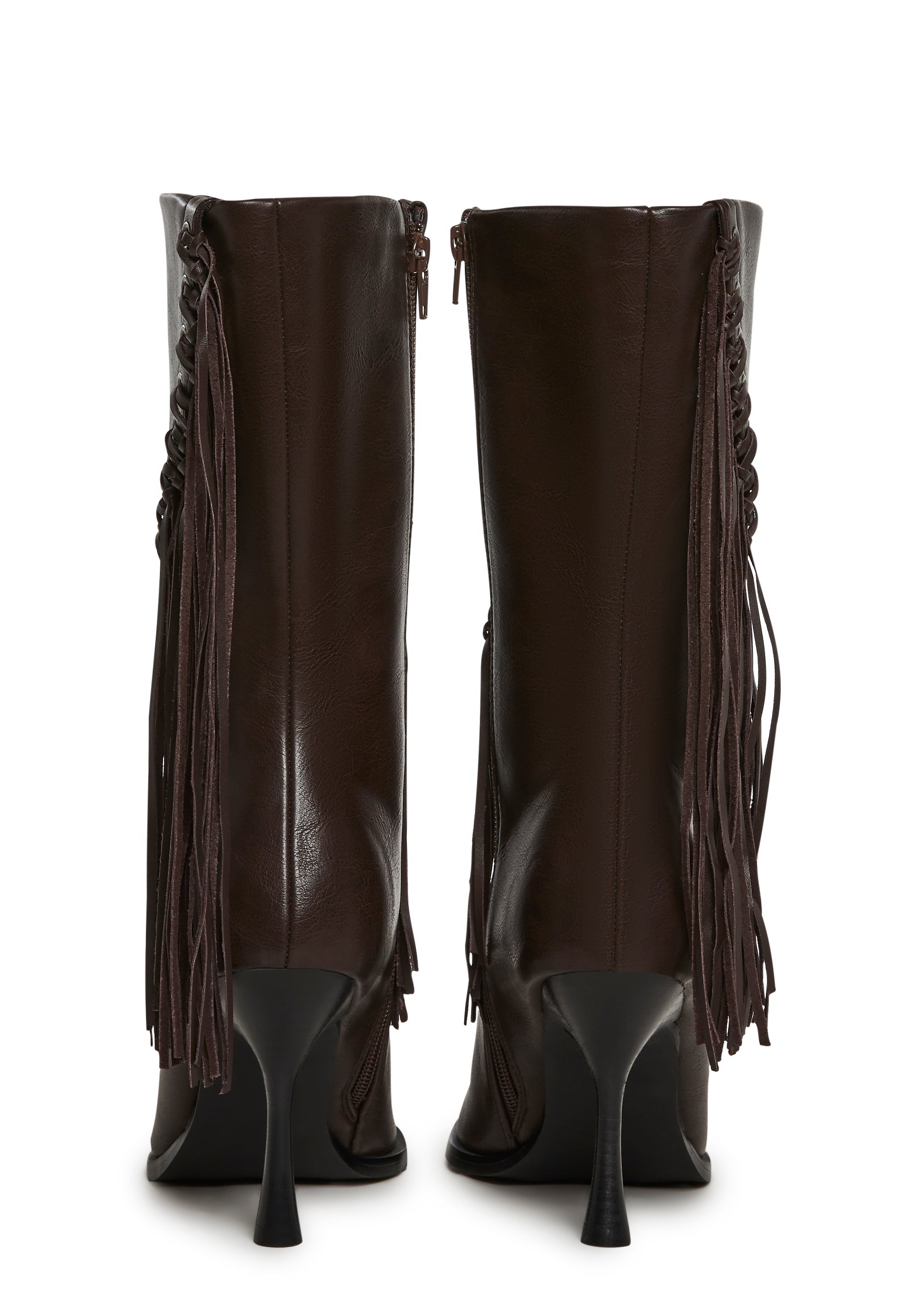 Gloss Grit Fringe Boots - Image 4