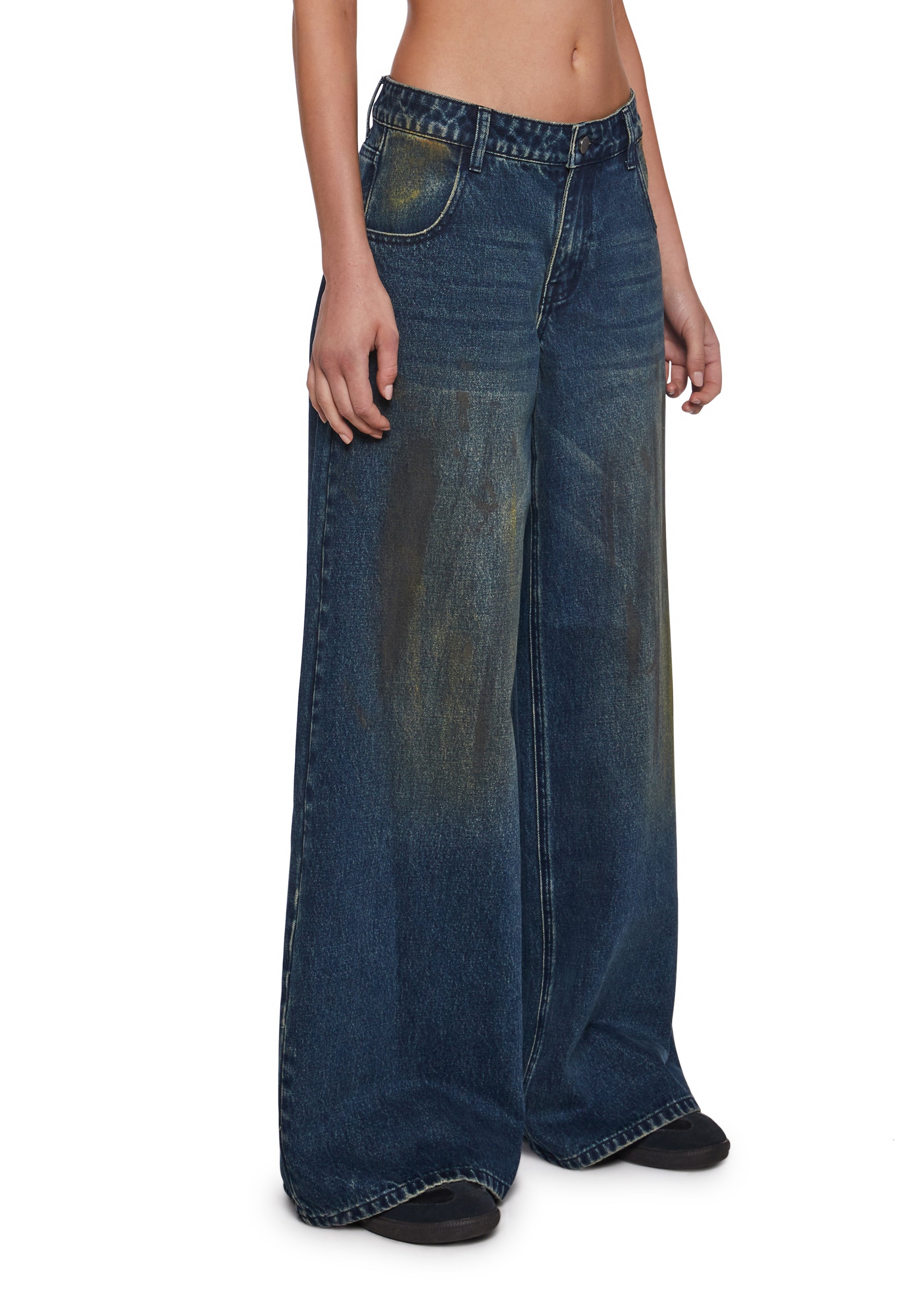 Sinful Attitude Wide Leg Jeans - Dirty Blue - Image 3
