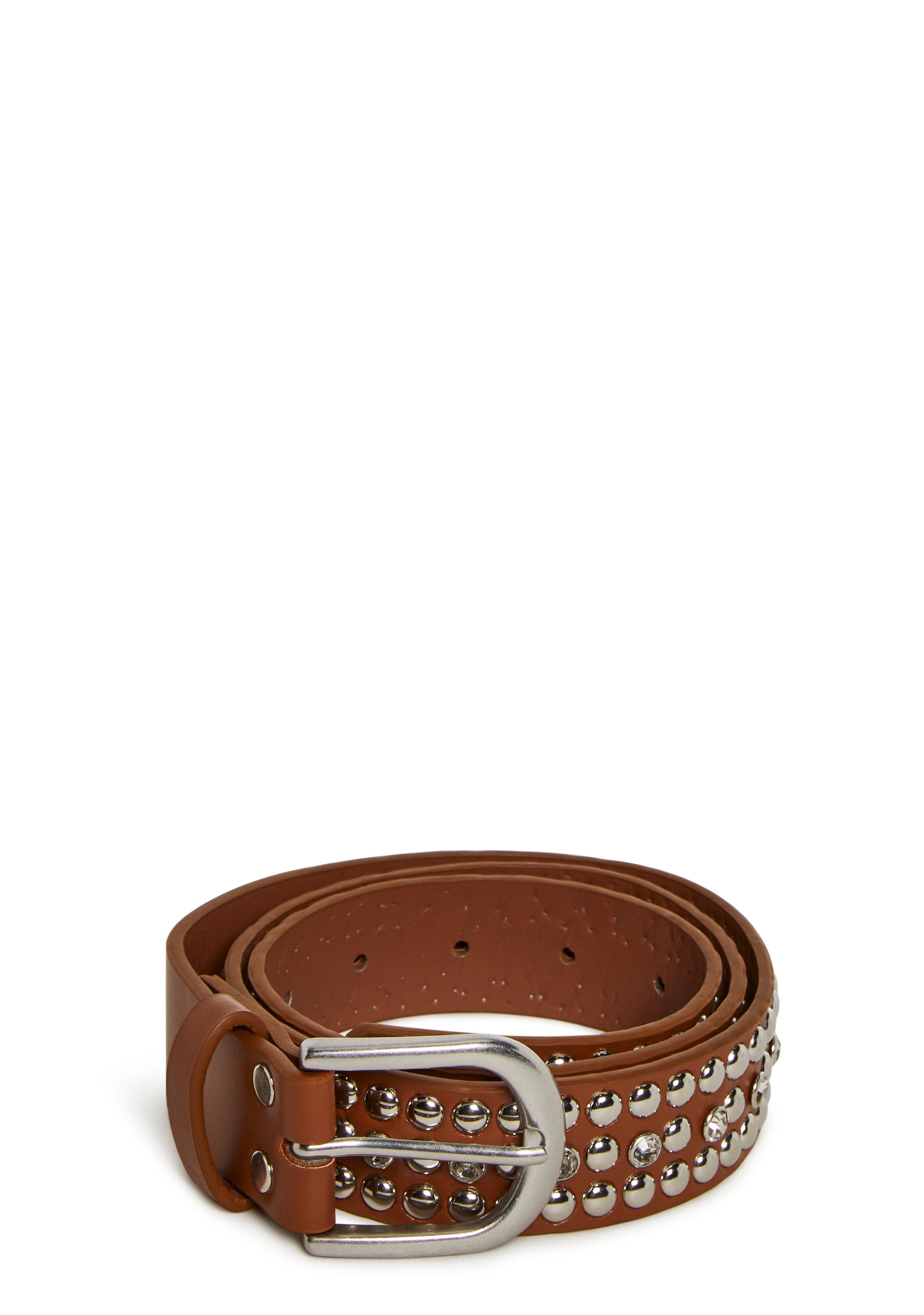 Wink Back Studded Belt - Brown - Image 5