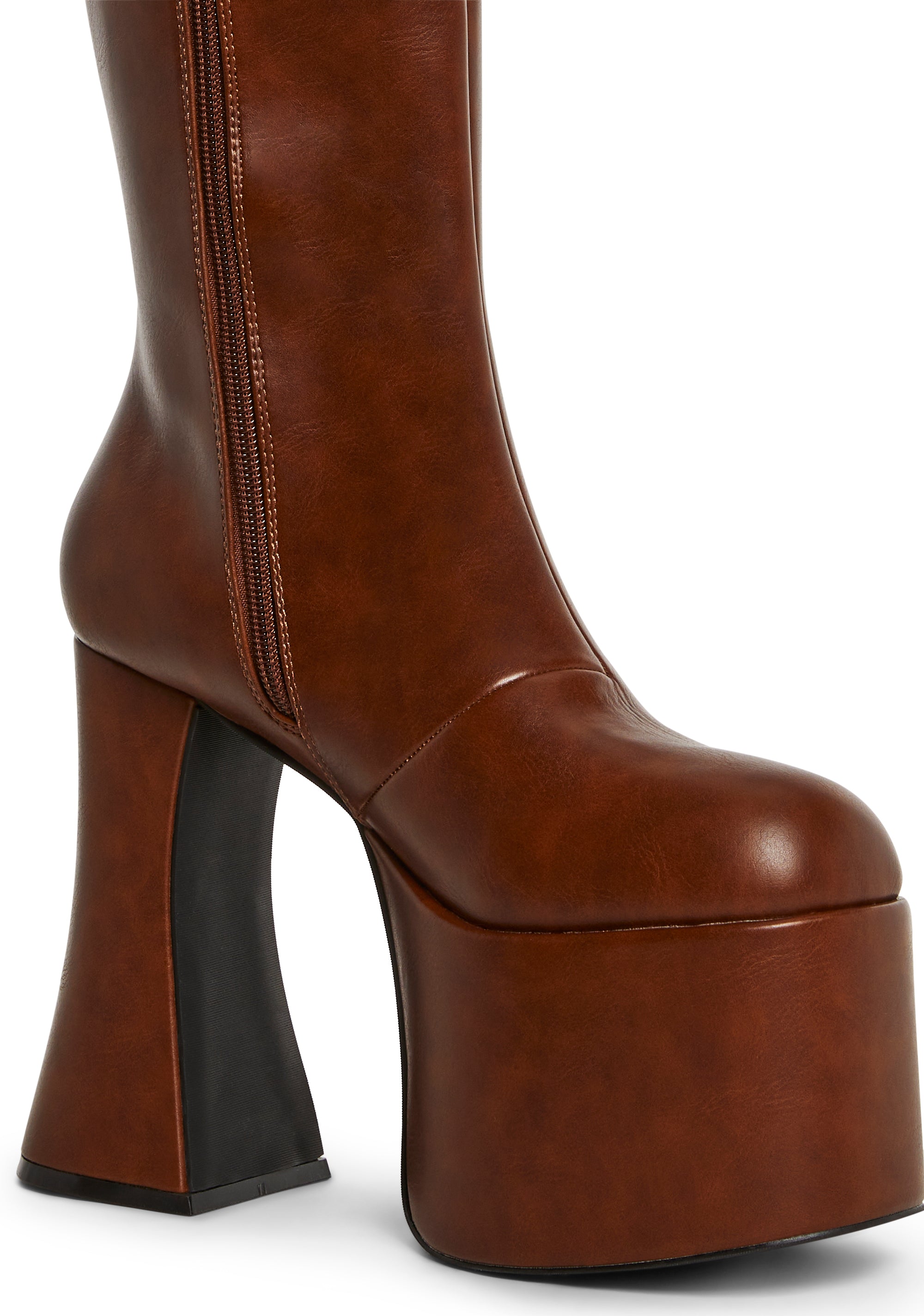Alternative view of Retro Party Platform Boots - Brown