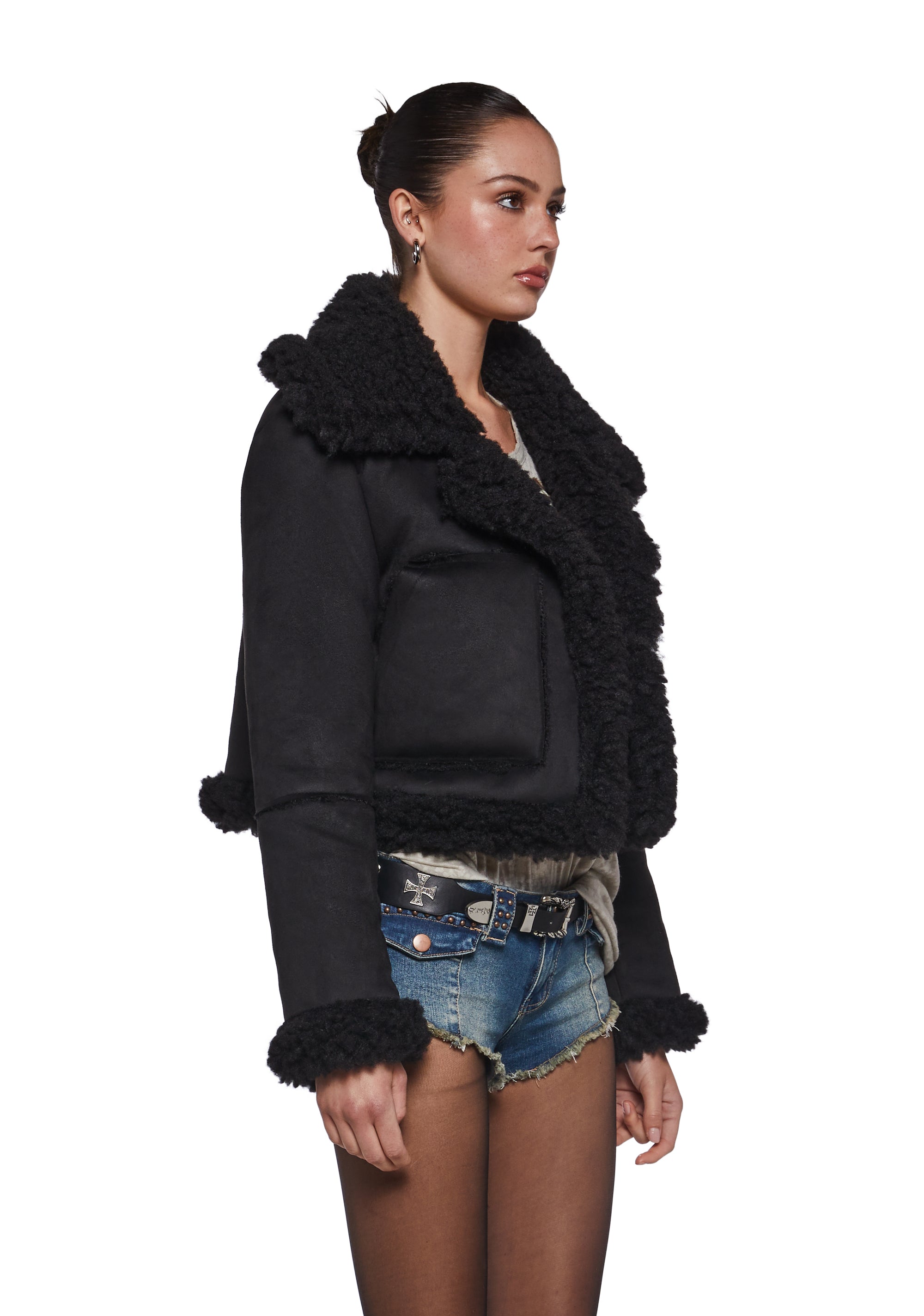 Shrouded Secrets Cropped Coat - Image 3