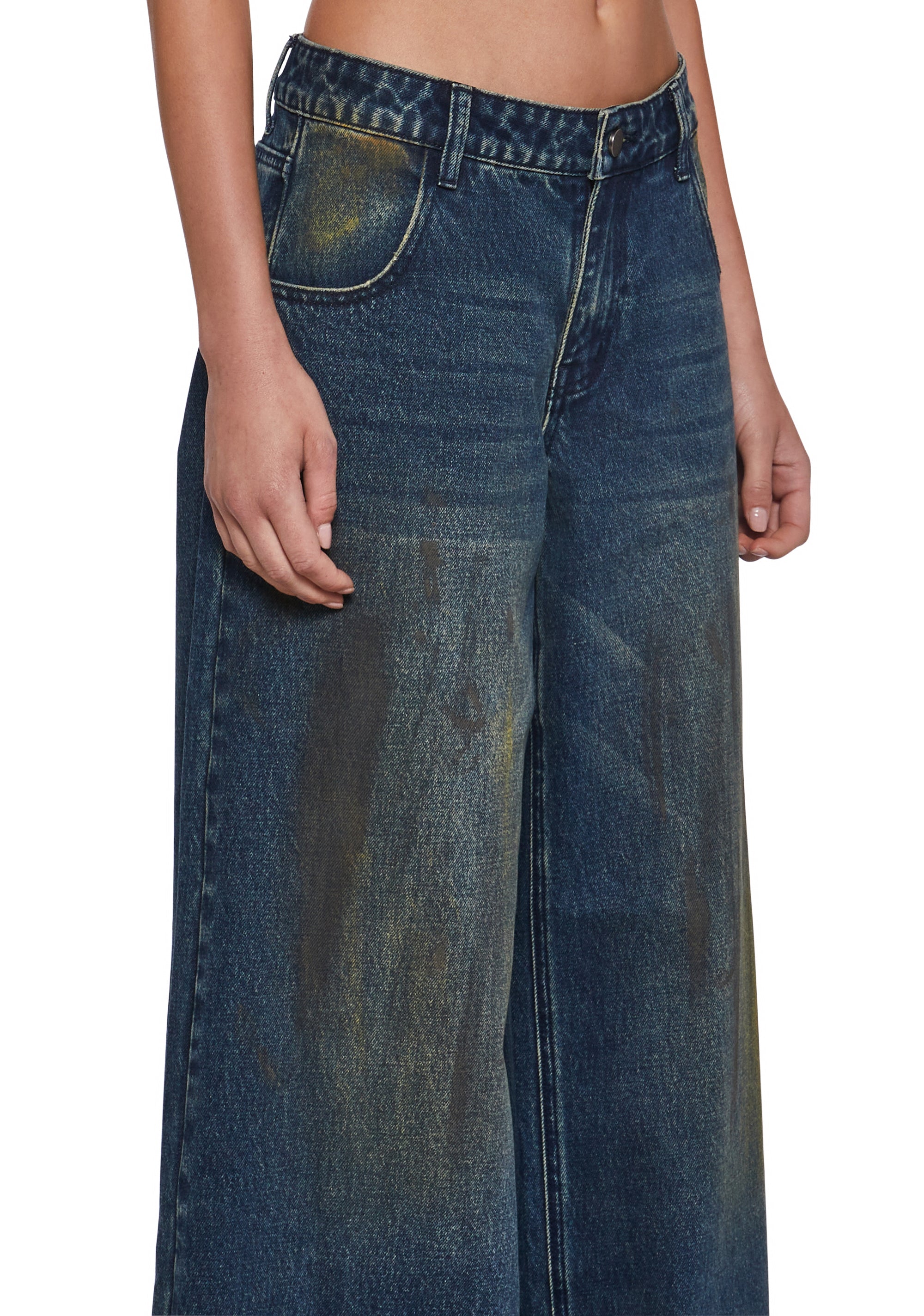 Sinful Attitude Wide Leg Jeans - Dirty Blue - Image 5