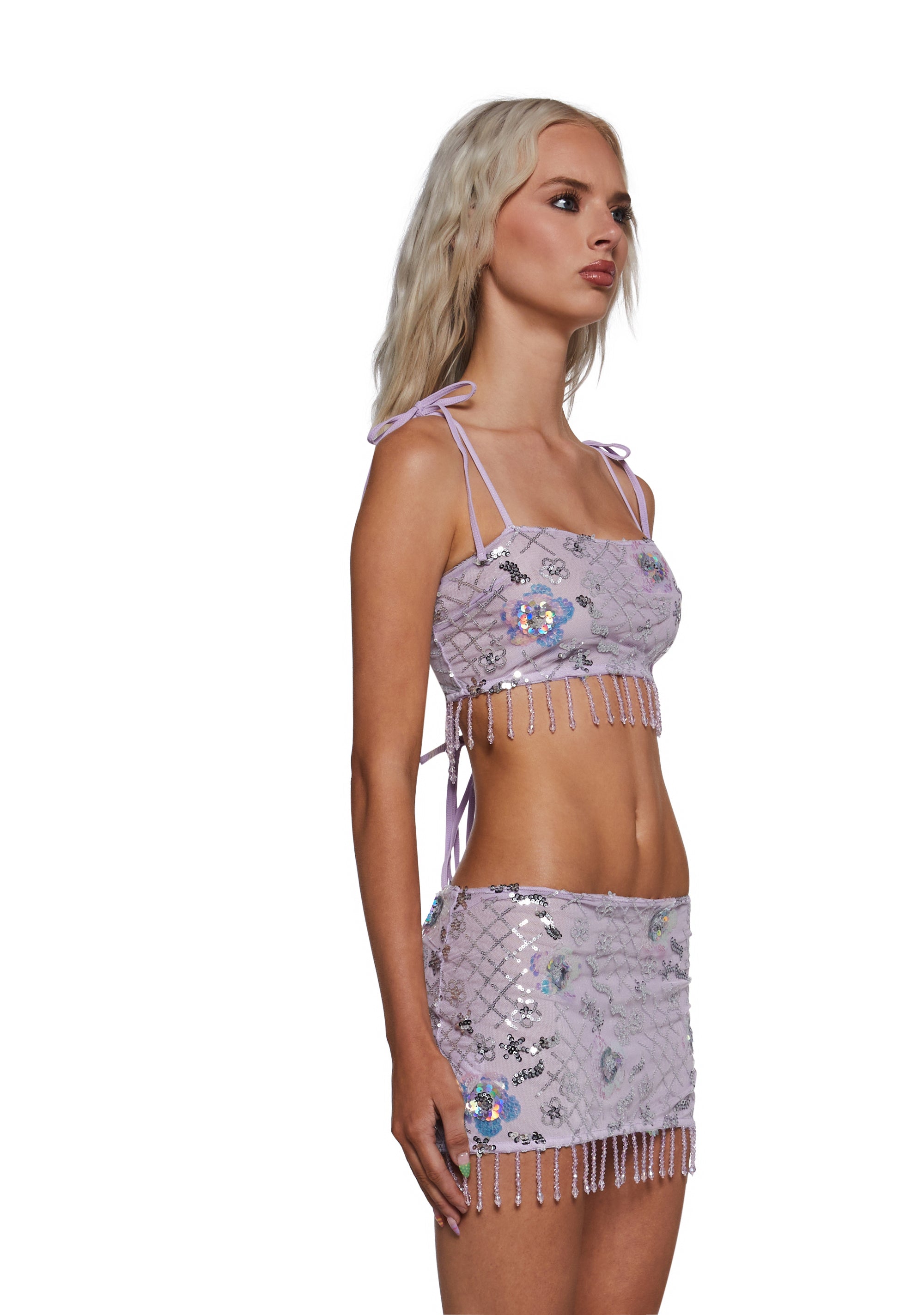 Fluorescent Eden Crop Tank - Purple - Image 3