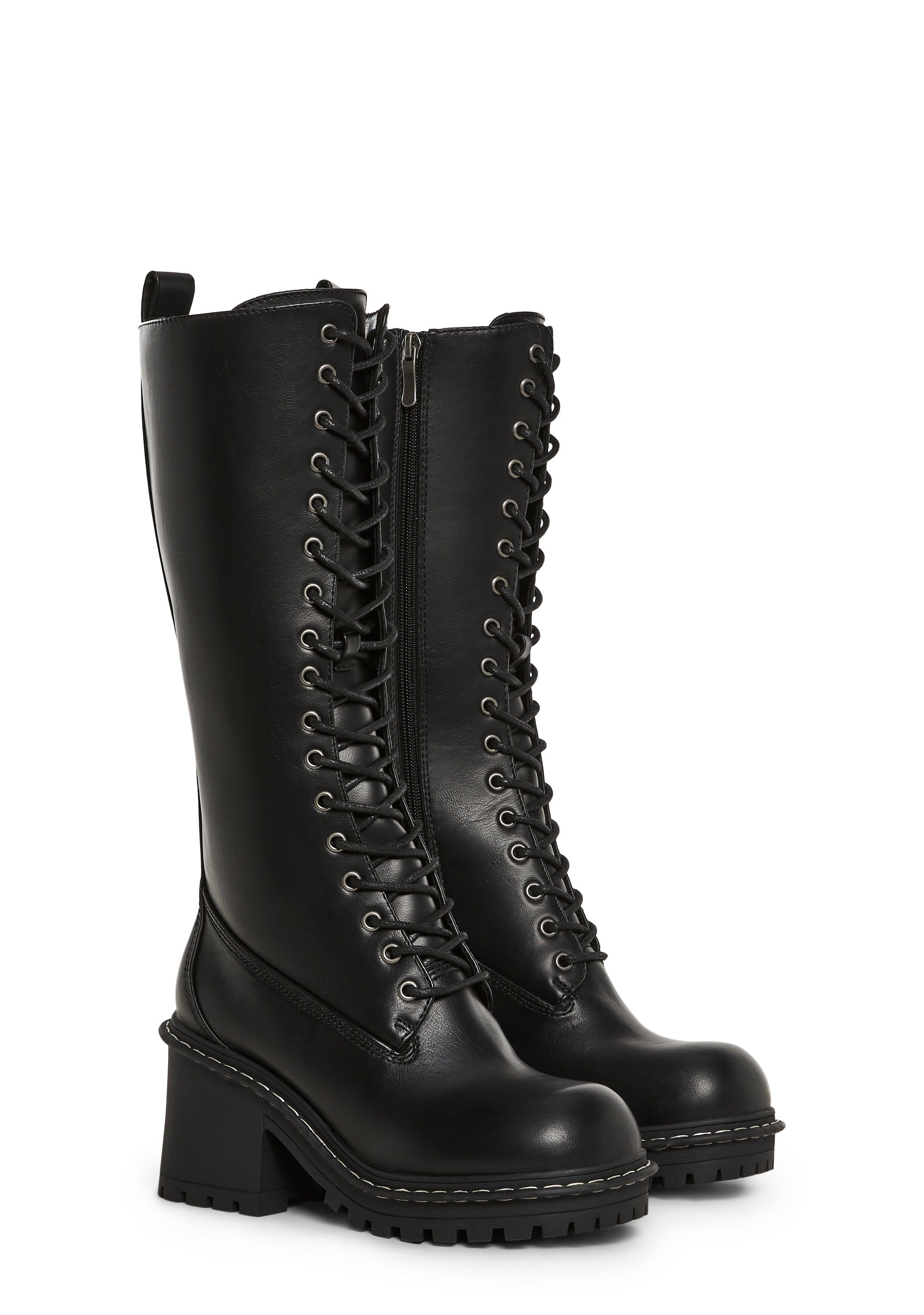 Record Shopping Knee High Boots - Image 3