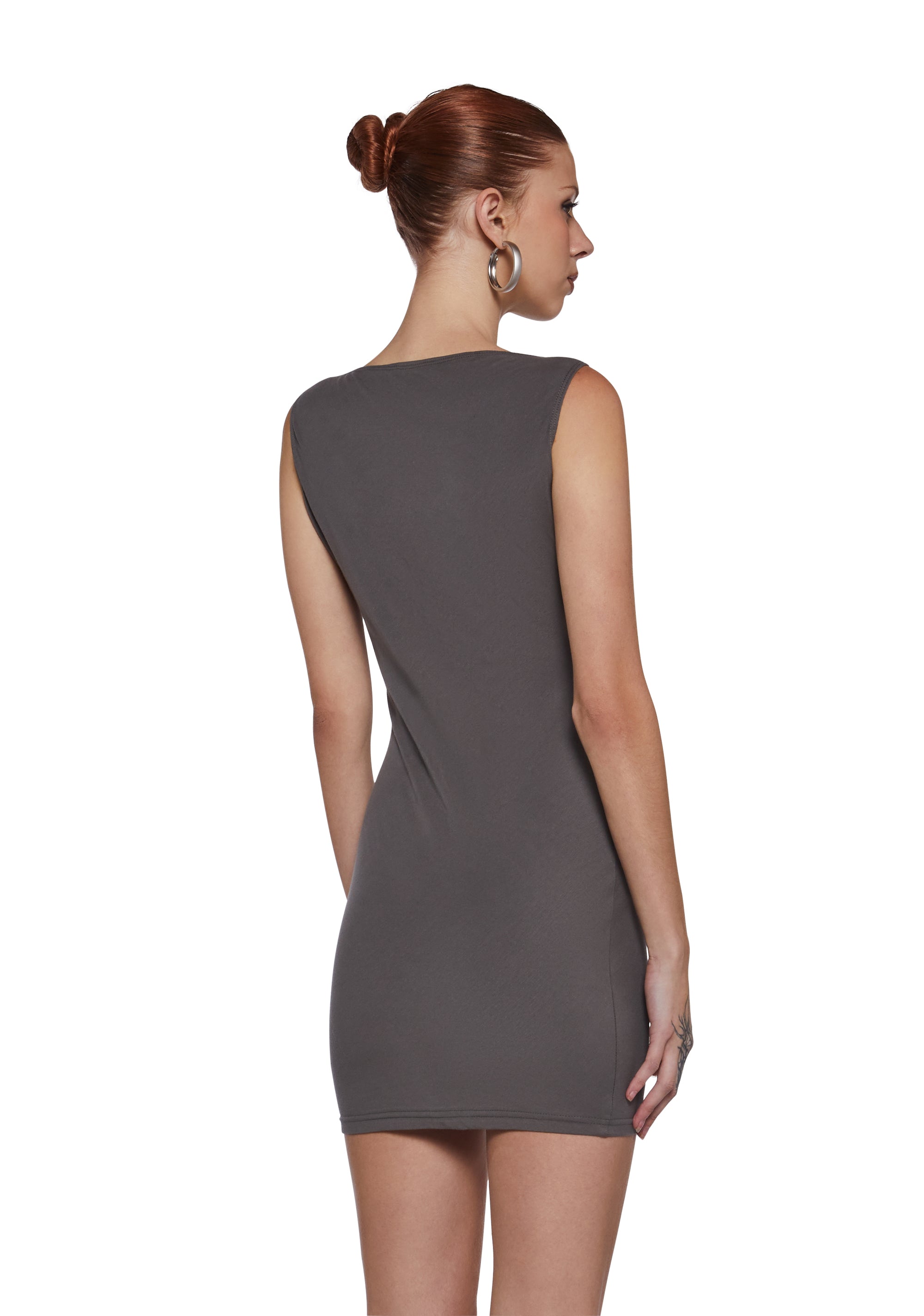 Chic Angles Mini Dress - Gray - Image 4