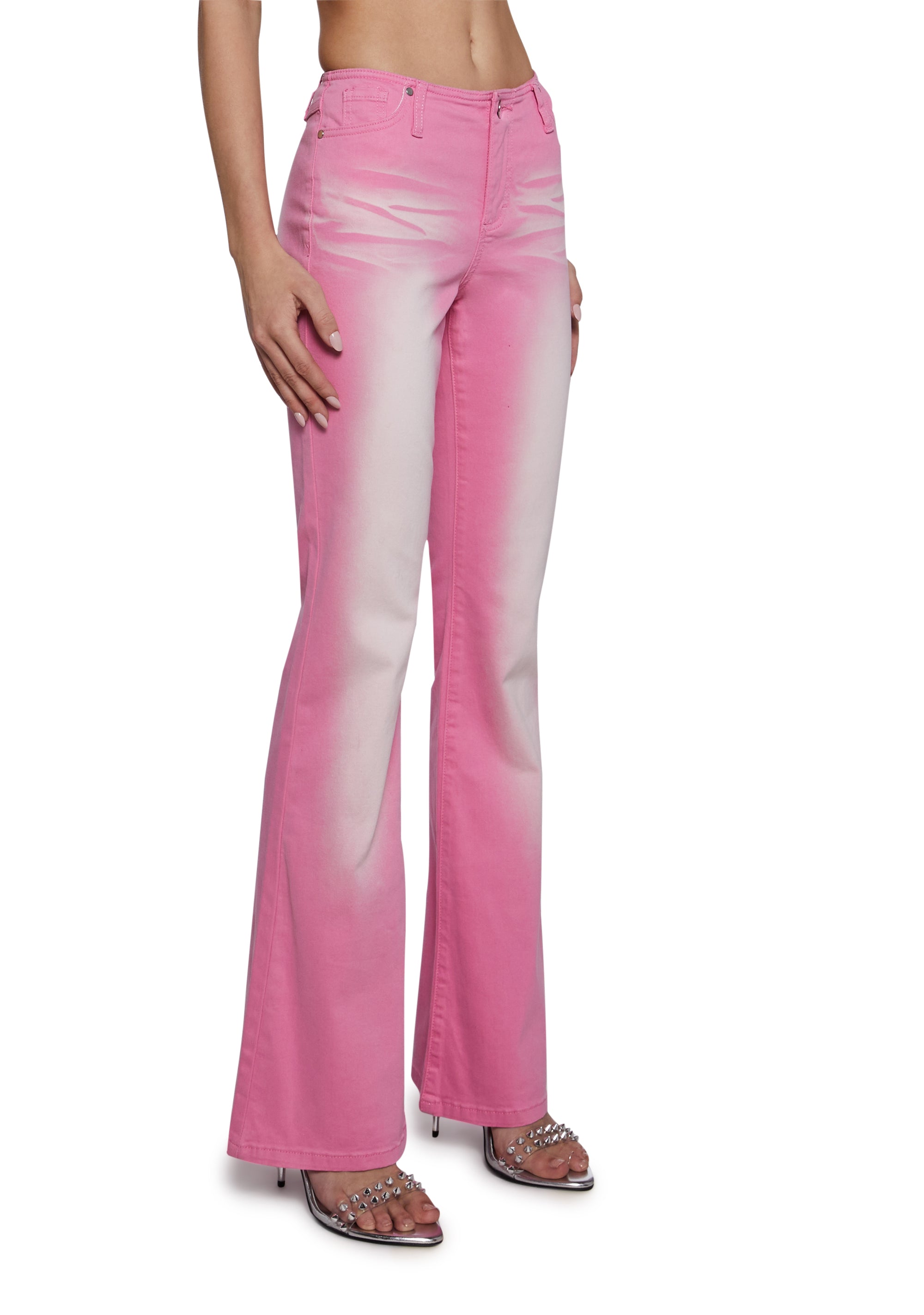 Elle Low Rise Jeans- Pink - Image 3