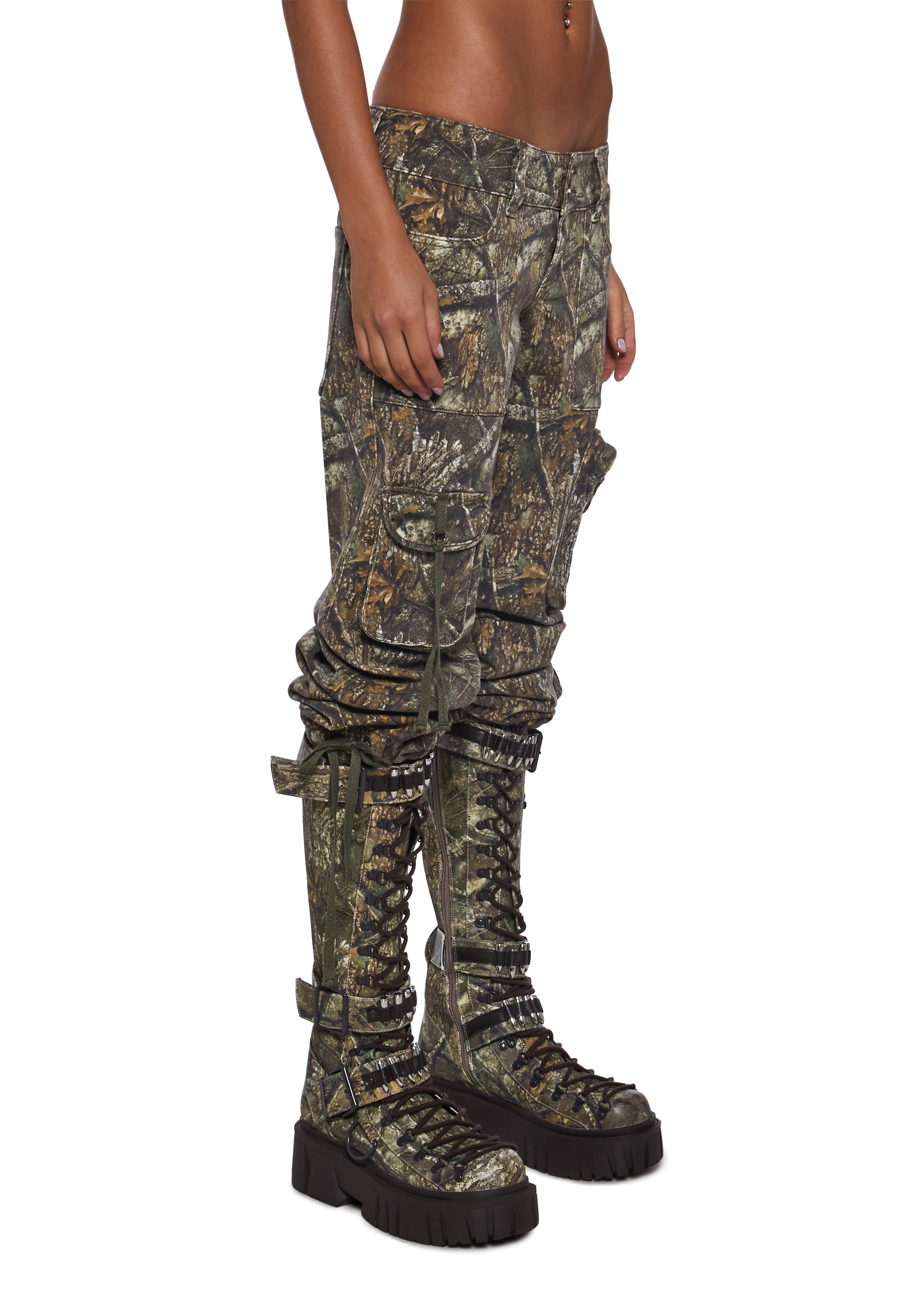 Camo Low Rise Cargo Jeans - Image 7