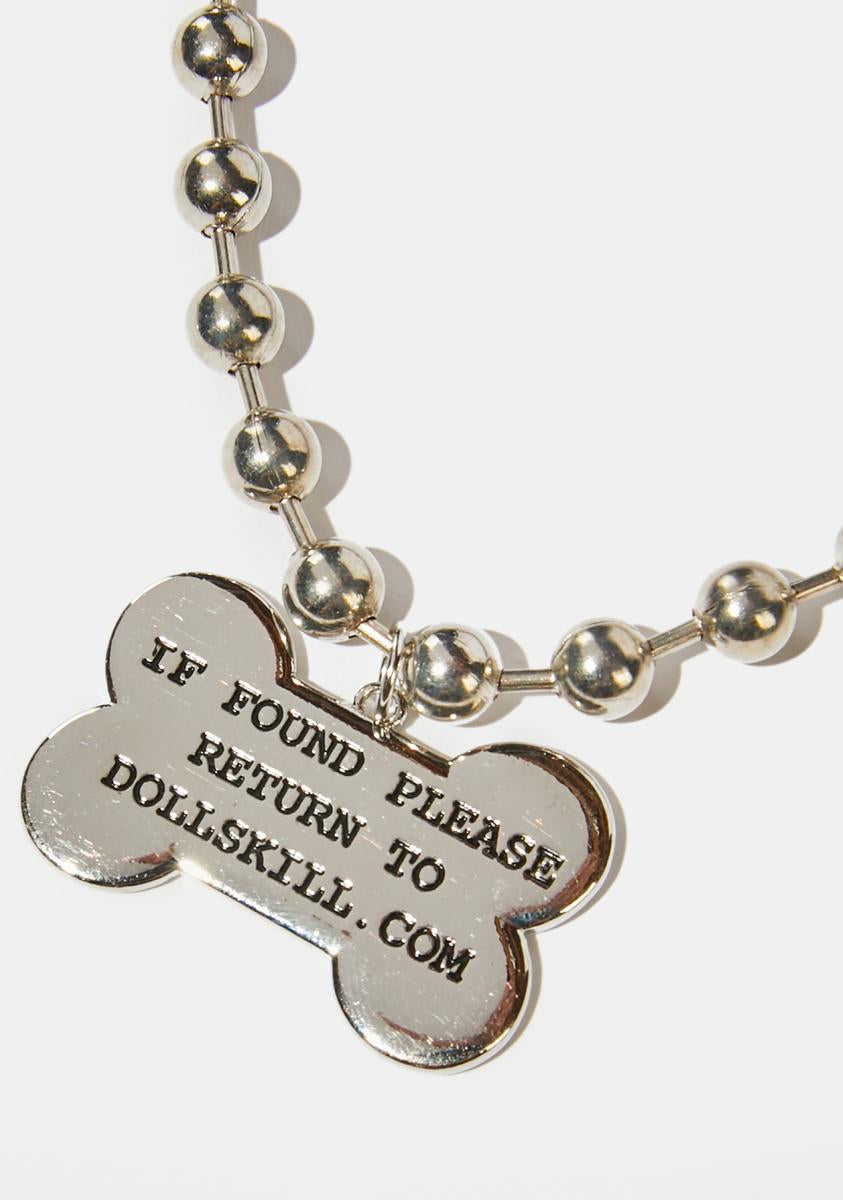Dog Bone Ball Chain Necklace - Image 2